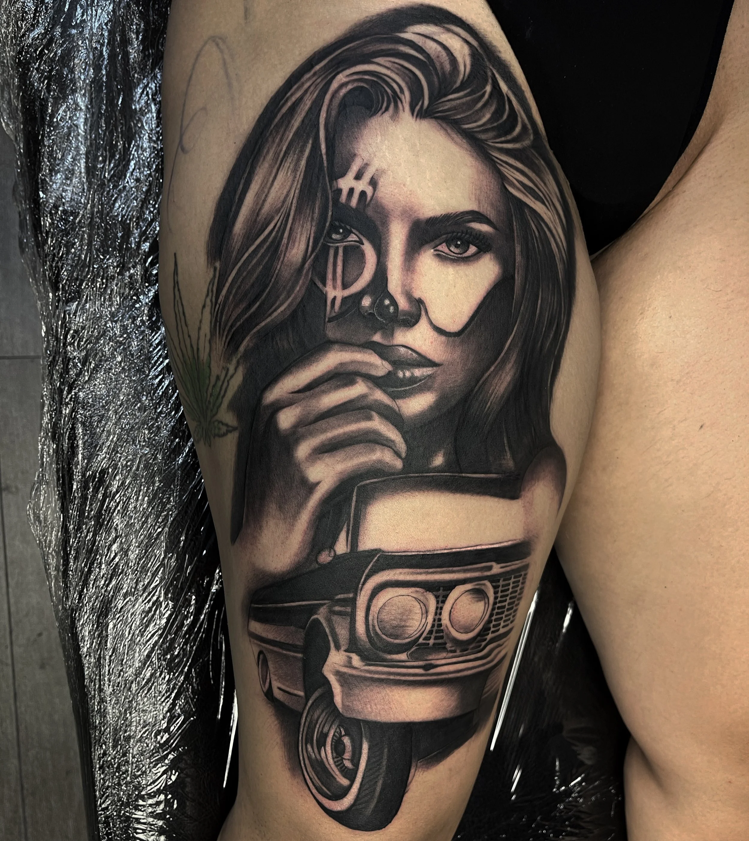 Lowrider and Payasa-Tattoo Portrait-Inceptive Art Studio 10918 Hesperia Rd.