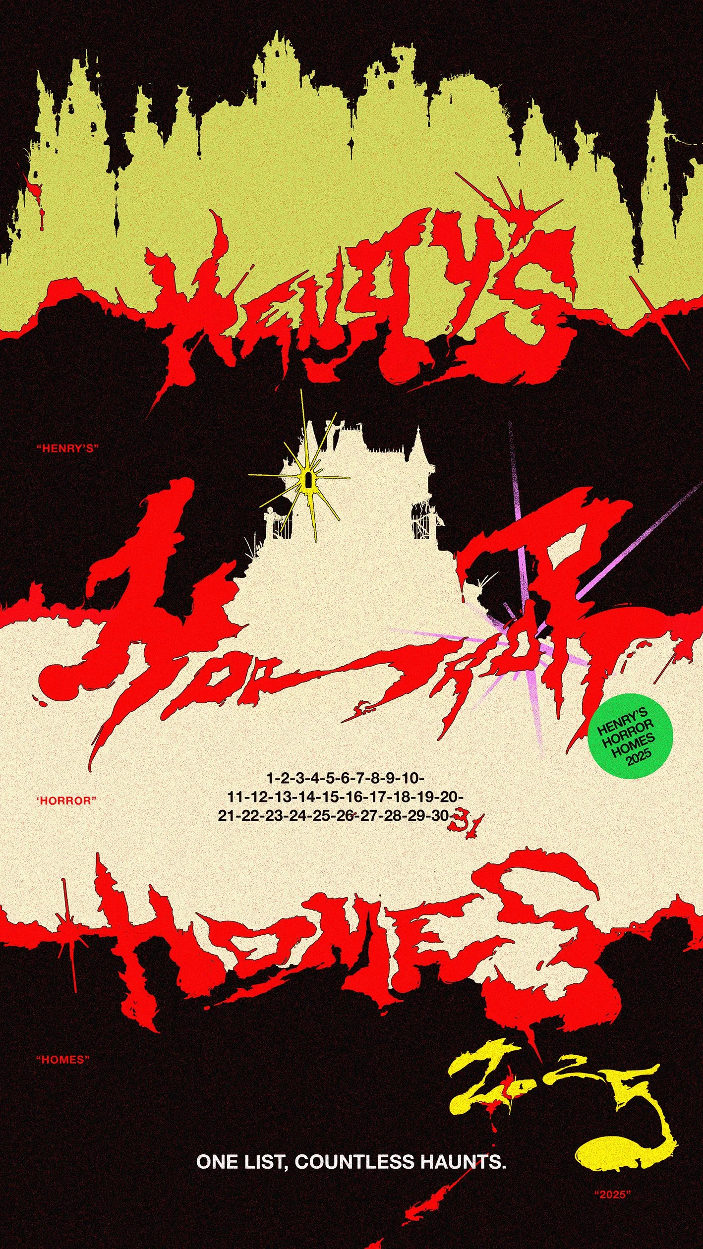 Instagram banner for "Henry's Horror Homes"