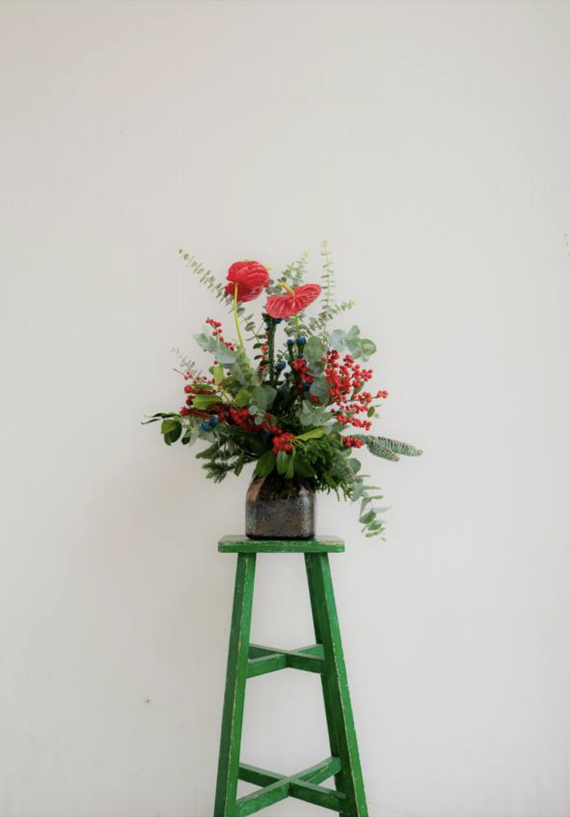 Christmas Special: Festive Bloom Elegance [With Vase]