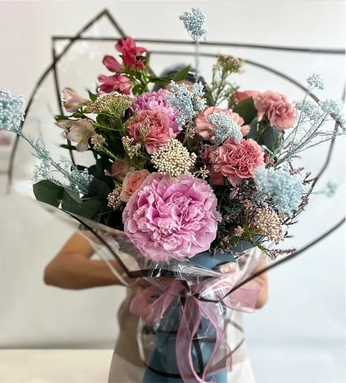 Mum's Gentle Embrace (Carnations with Peonies)