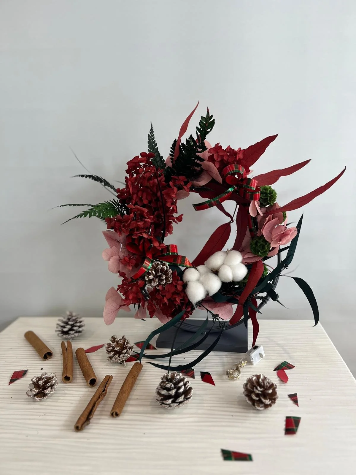 Winter Berry Wreath & Candle Duo