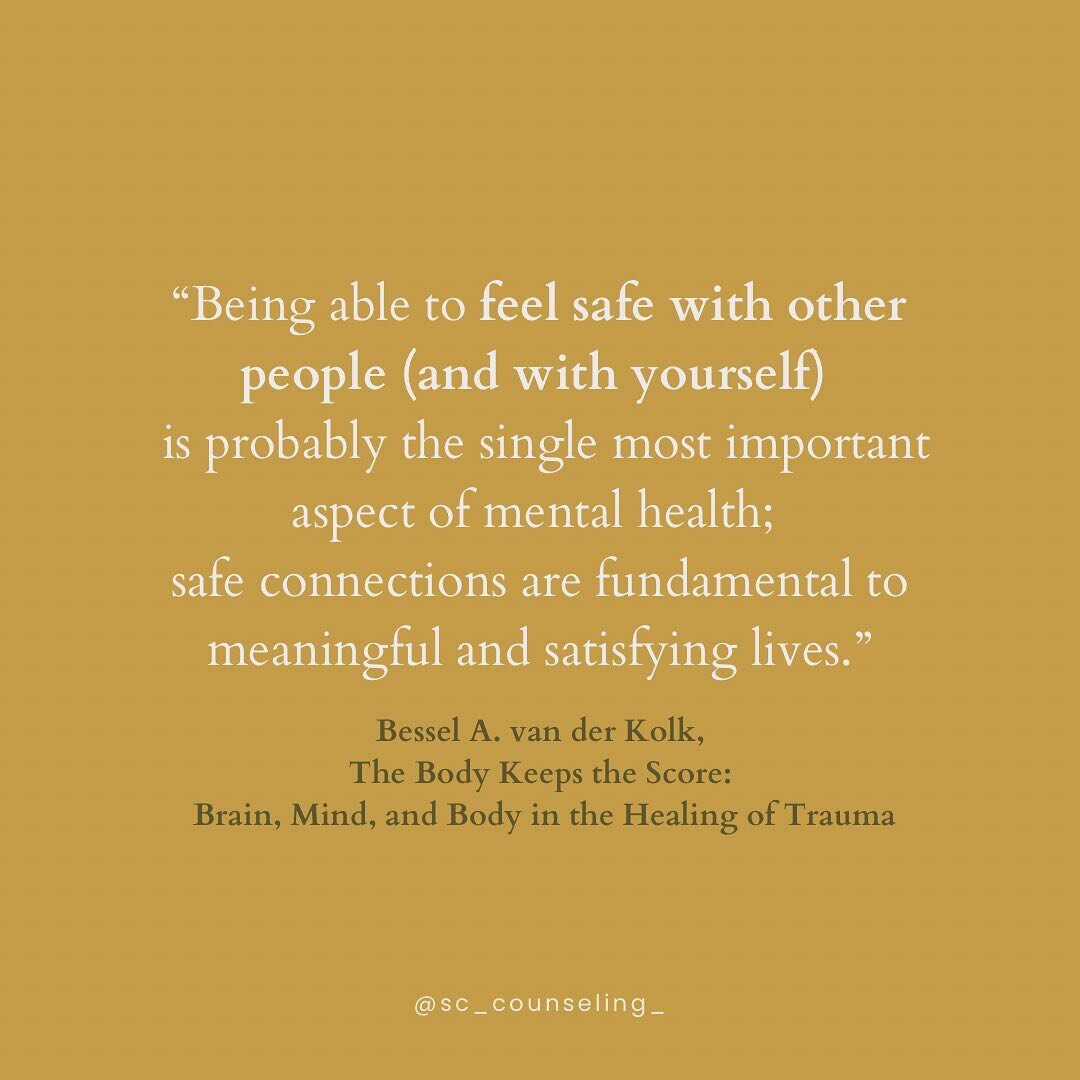 That safety feeling is as precious as gold. 

It is equally our responsibility to create safety and trust within ourselves and ask for it and cultivate it with people in our lives.

When we feel safe we can allow ourselves to be seen, known, and love