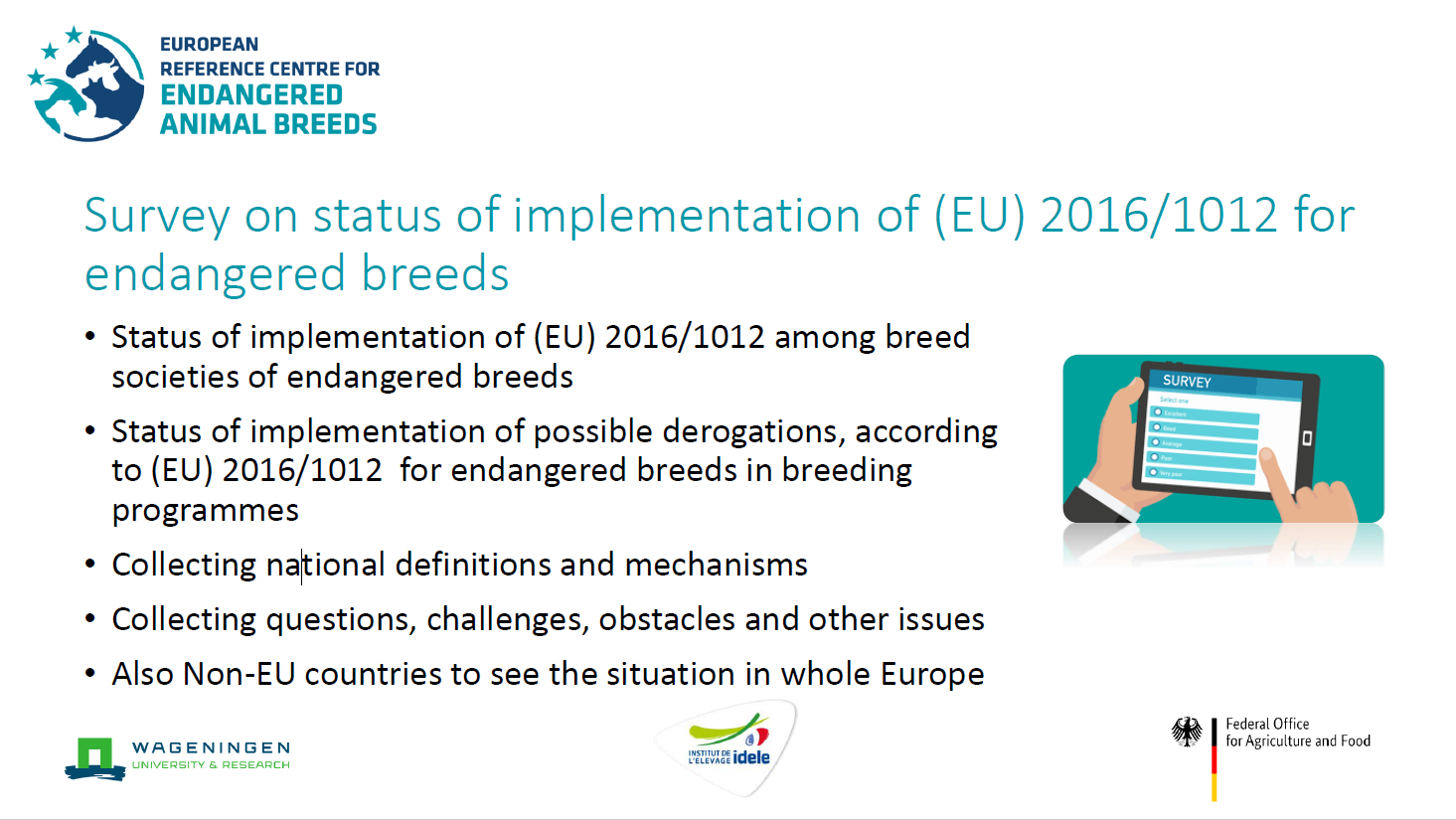 Webinar: Survey on the implementation of Regulation (EU) 2016/1012 for endangered breeds