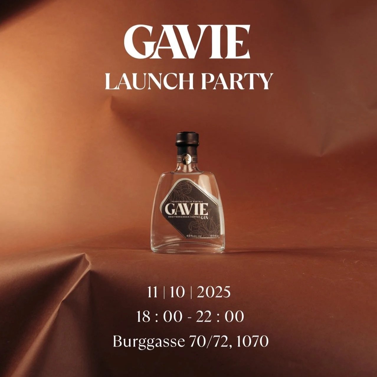 GAVIE coffee gin launch party in Vienna. 