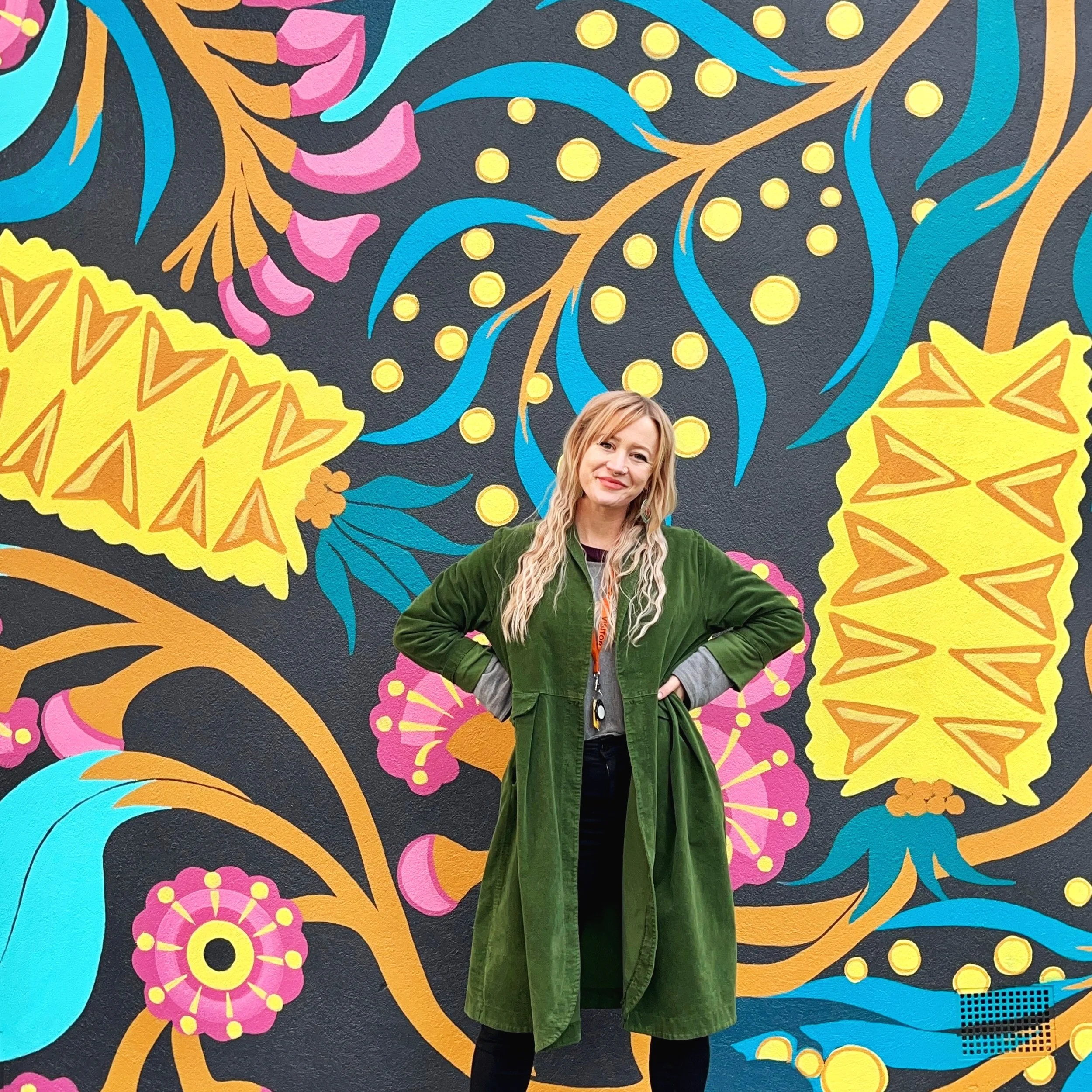 Lakes Entrance Primary School mural: 73 square metres, two walls.