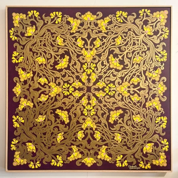 'History's Fabric' 2024.
Acrylic on canvas
123 x 123 cm framed