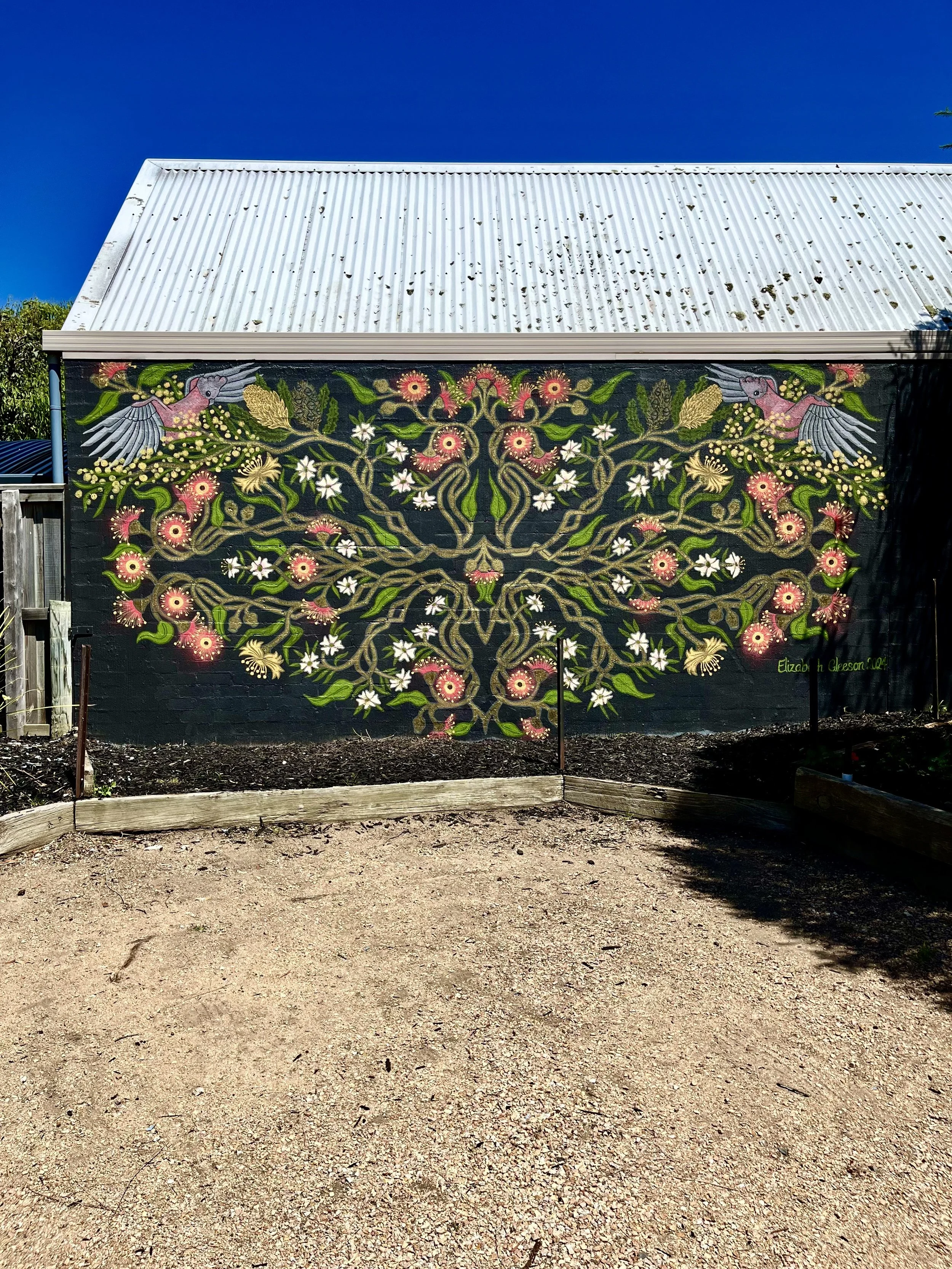 'Ferryman's Rest' mural, 2024. Raymond Island.