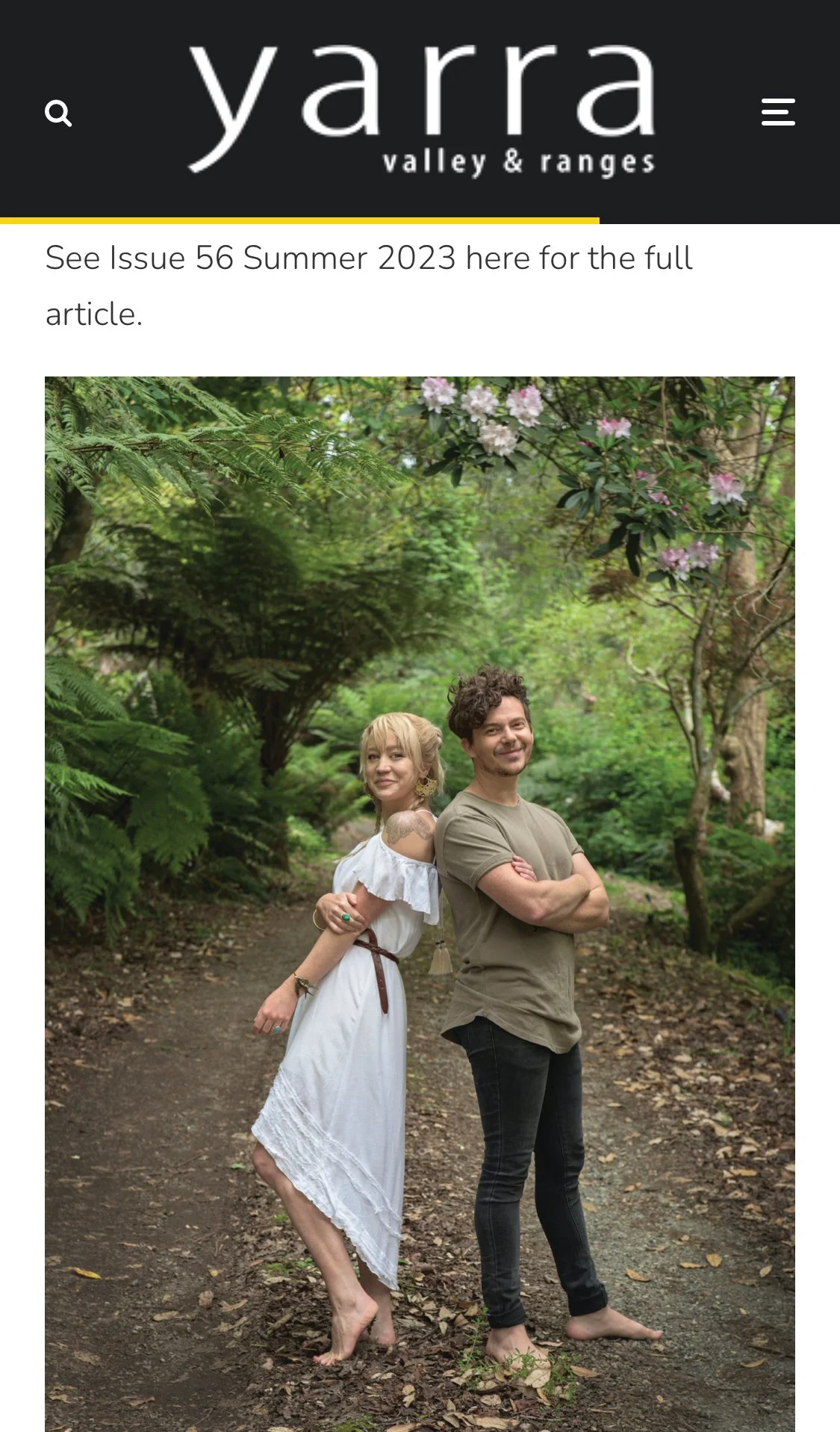 Yarra Magazine feature for Gerard and myself, Summer 2023/24.
