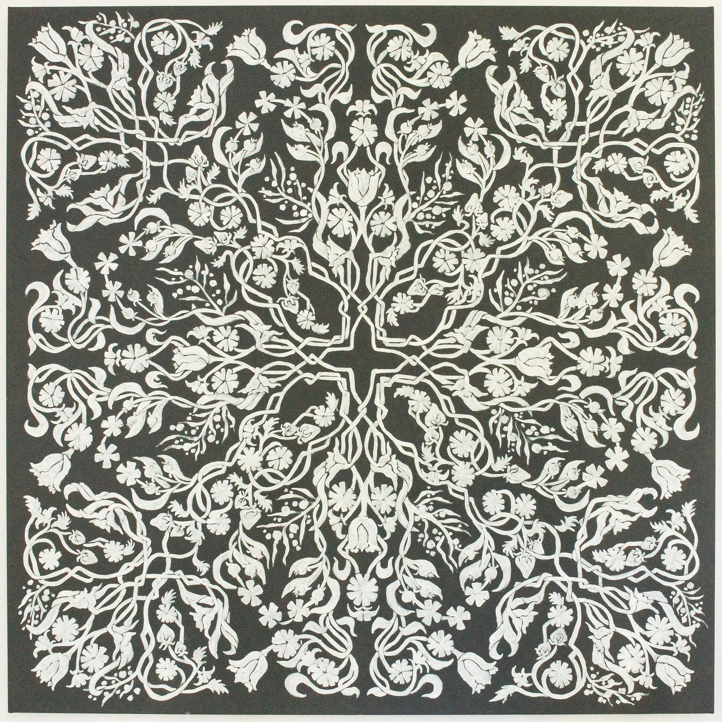 Monochrome outline version of 'The Hiding Place' 2023. 