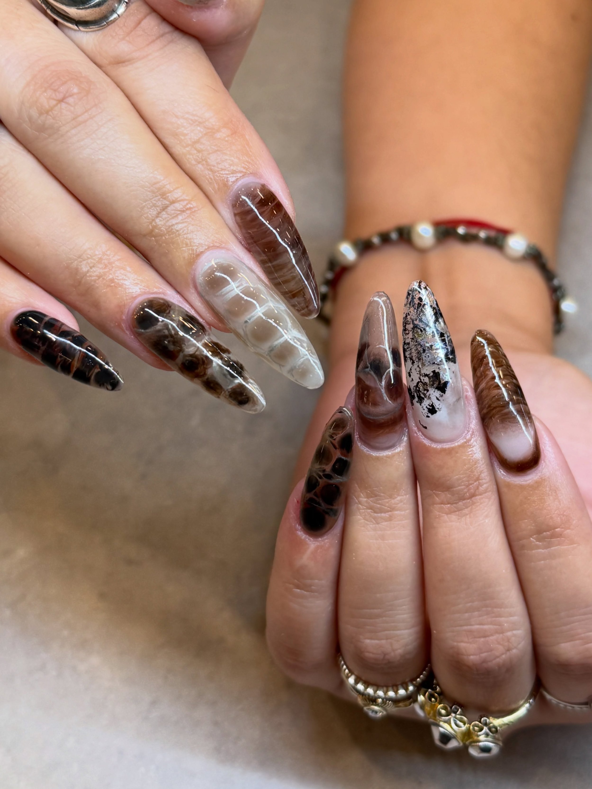 Ahh, just look at herrrrr! 😍

Nails by Master Artist, Amy. 🤎

#cybernails #brownnails #acrylicnails #gelnailart #gelnaildesign cyber nails, brown nails, acrylic nails, gel x, biab, builder gel, nail art, gel nails, almond nails, sydney nails