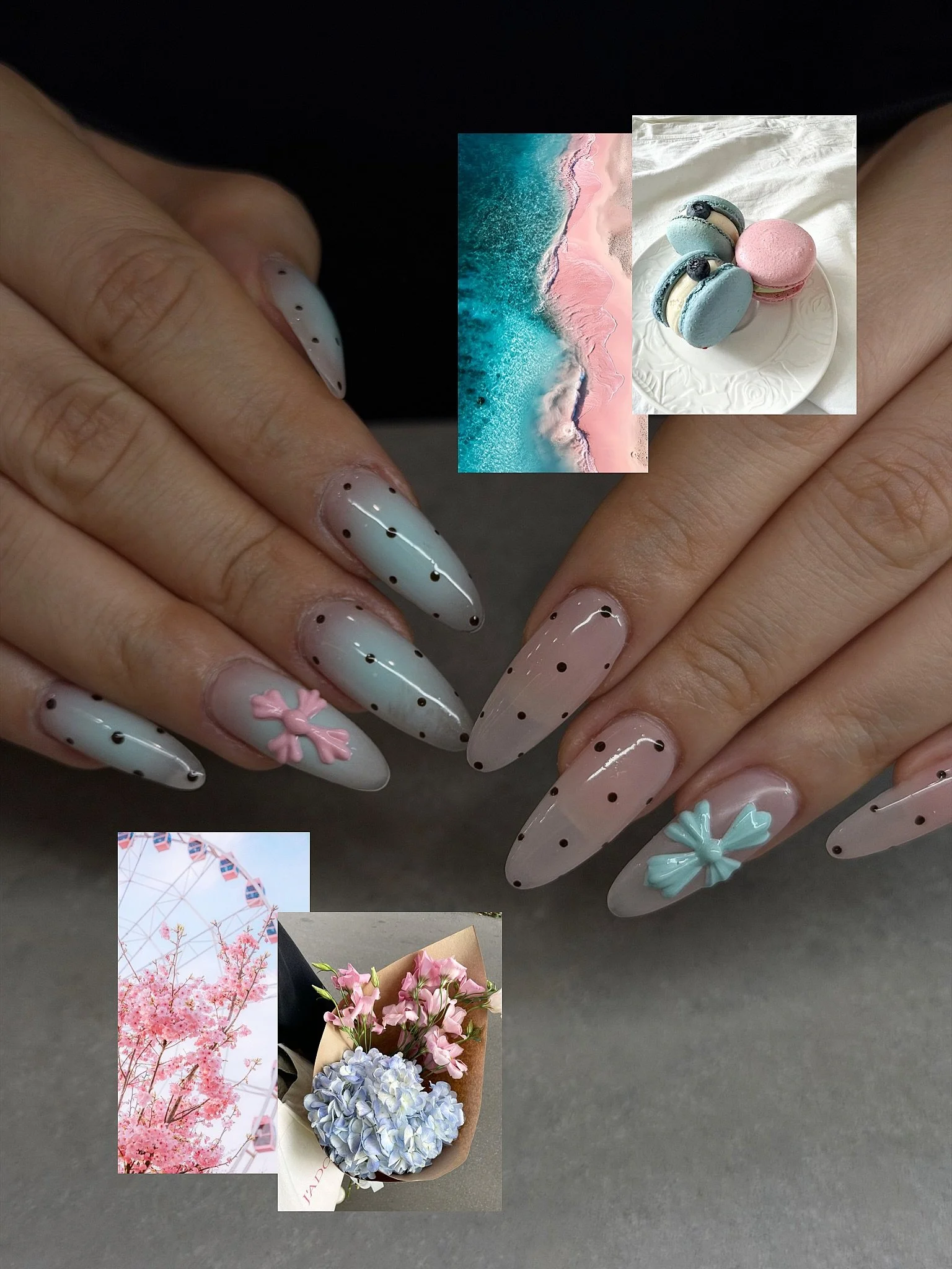Baby blue and baby pink. The perfect colour combination. 🩵🩷

We think aura nails with polkadots are our new fave!

Nails by Senior Artist, Tracy. 🌷

#polkadotnails #auranails #babybluenails #3dnailart #almondnails Polkadot nails, blue nails, pink 