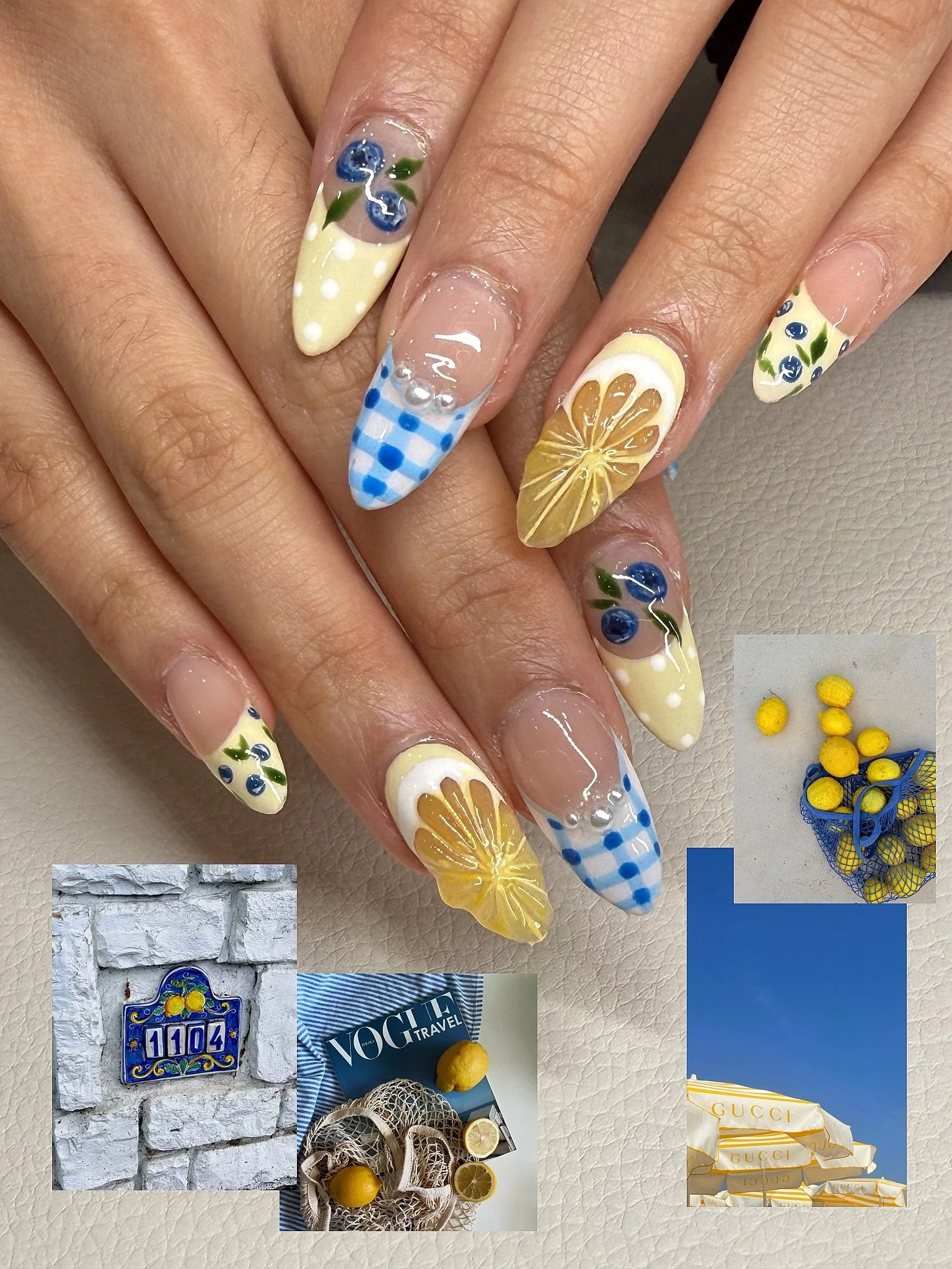 This feels like Euro summer! 🍋🫐

We&rsquo;re so jealous of everybody jet setting off to Europe to escape the Aussie winter! 

Nails by Master Artist, Emily. 💛

#eurosummer #summernails #yellownails #bluenails #3dnailart 3d gel nail art, 3d nails, 