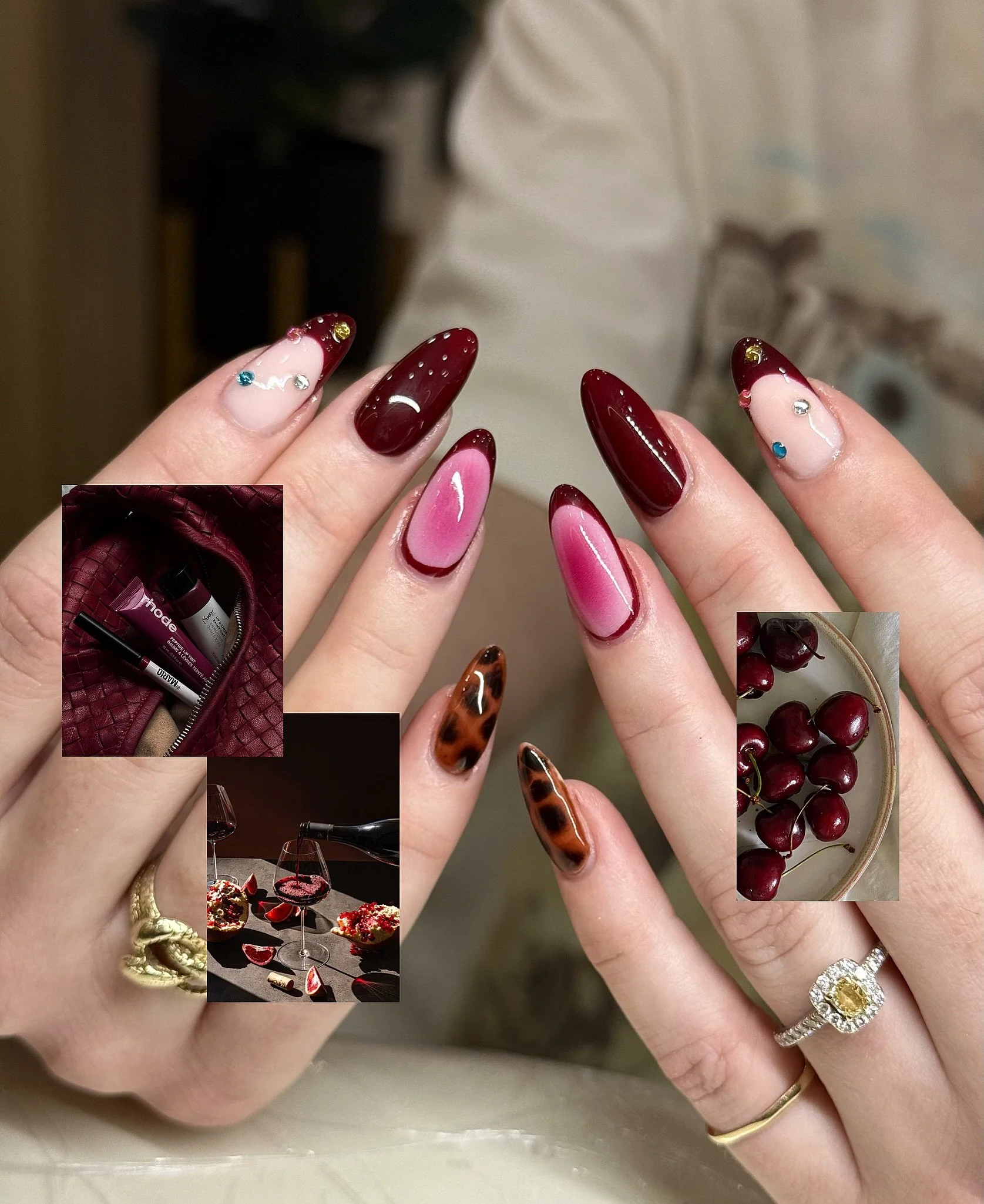 We love a wine red moment! 🍷

Nails by Master Artist, Mia. ❤️

To book Mia in, please send a message or book online via our link in bio!

#rednails #auranails #frenchtipnails #almondnails #gelnailart red nails, aura nails, French tip nails, gel nail