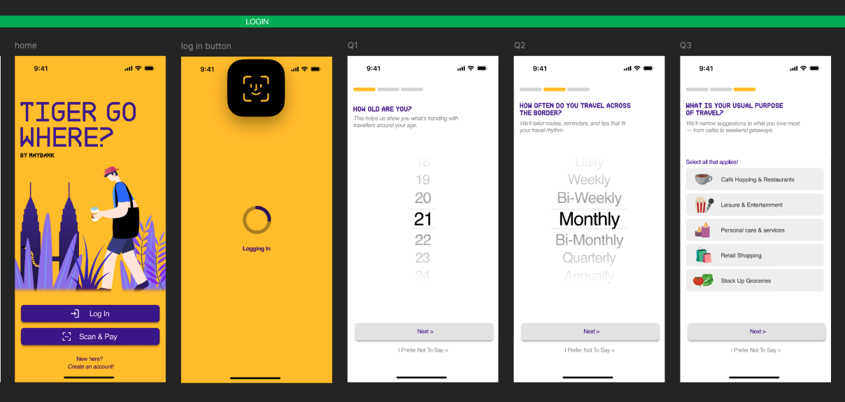 screenshot of onboarding screens