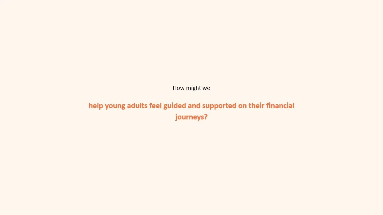 With these insights in mind, we asked ourselves: How might we help young adults feel guided and supported on their financial journeys?​