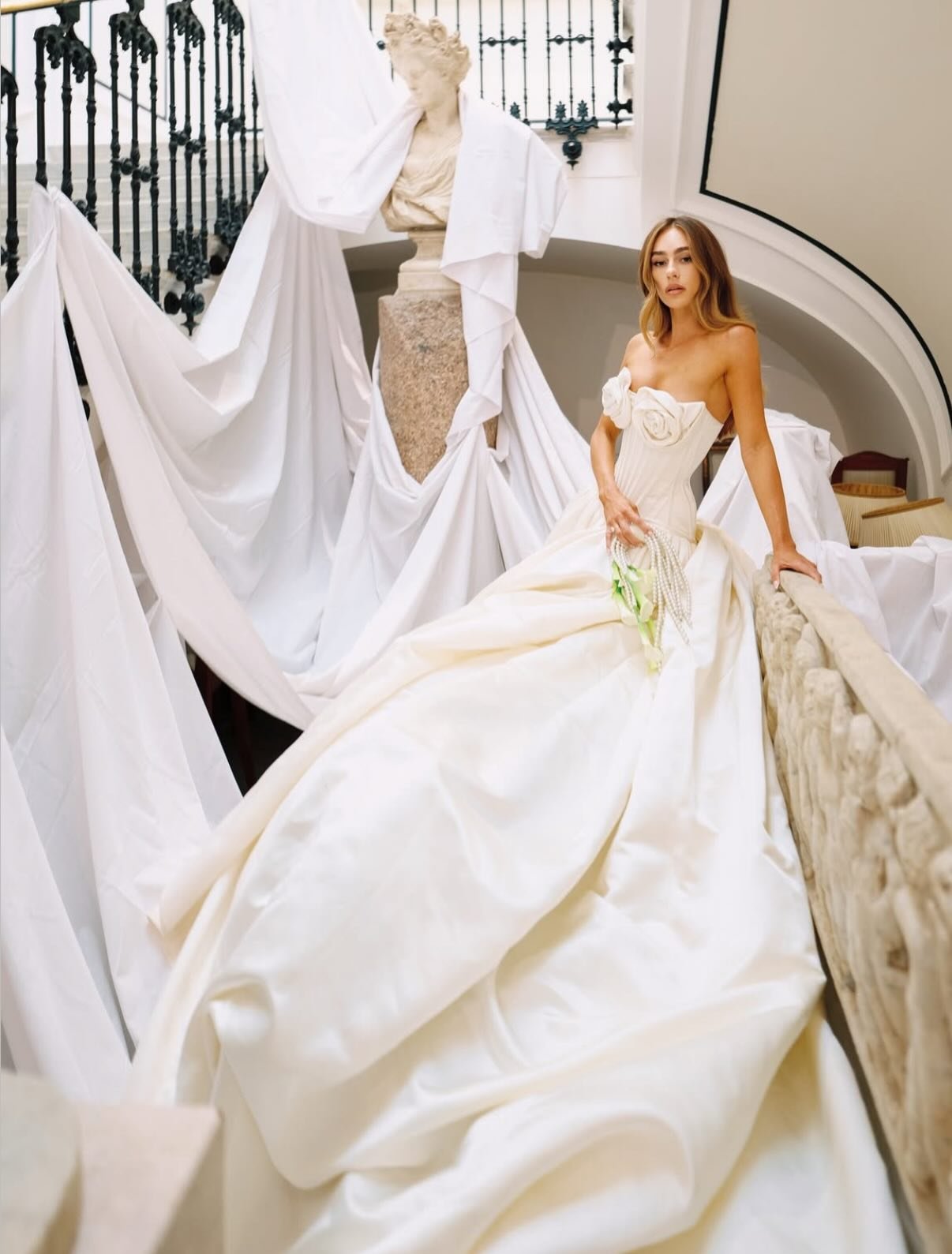 @alyssacaparelli in custom @wiederhoeft 🤍 We had so much fun collaborating with Smith and Jackson to bring this look to life 💫

Planning, Design &amp; Production @designanarchystudio
Photo @bottega53
Video @cayuelavideos 
Venue @villa_astor
Wardrob