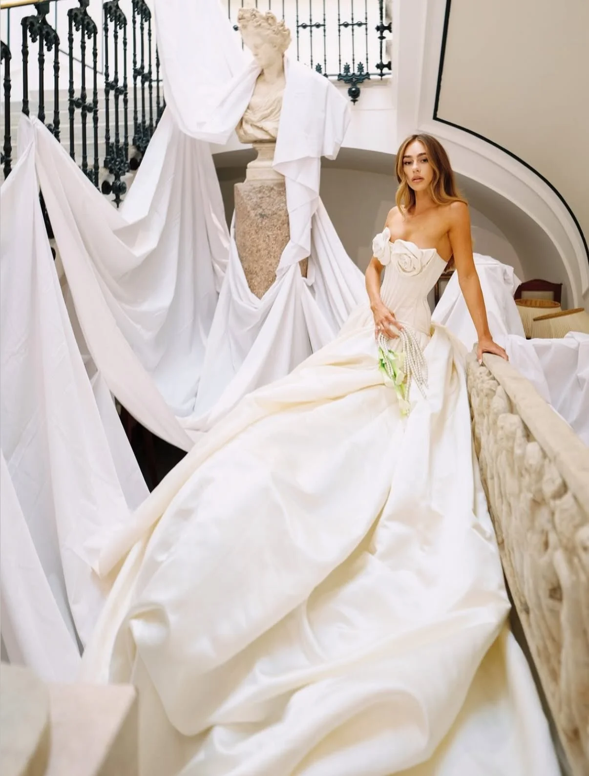 @alyssacaparelli in custom @wiederhoeft 🤍 We had so much fun collaborating with Smith and Jackson to bring this look to life 💫

Planning, Design &amp; Production @designanarchystudio
Photo @bottega53
Video @cayuelavideos 
Venue @villa_astor
Wardrob