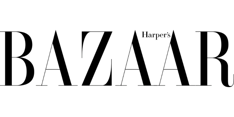 Black text on a white background with the words "Harpers Bazaar" in capital letters.