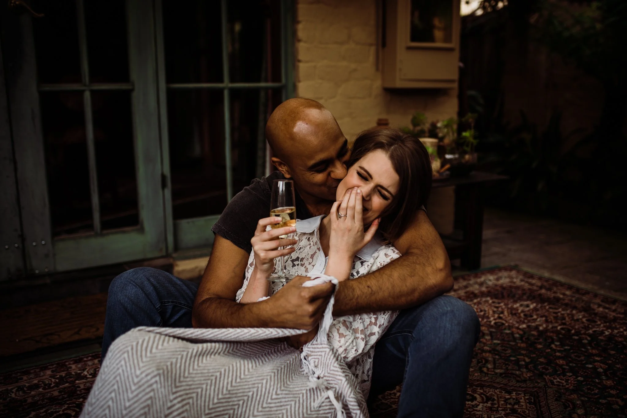 Sarah and Prav: intimate garden engagement shoot