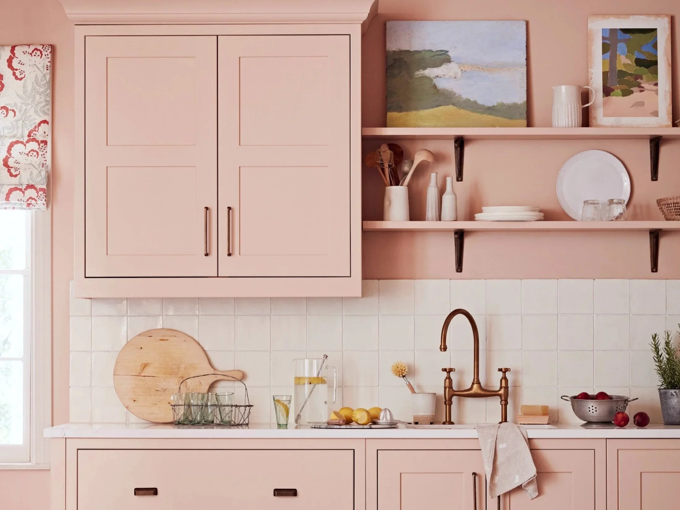 pink traditional kitchen