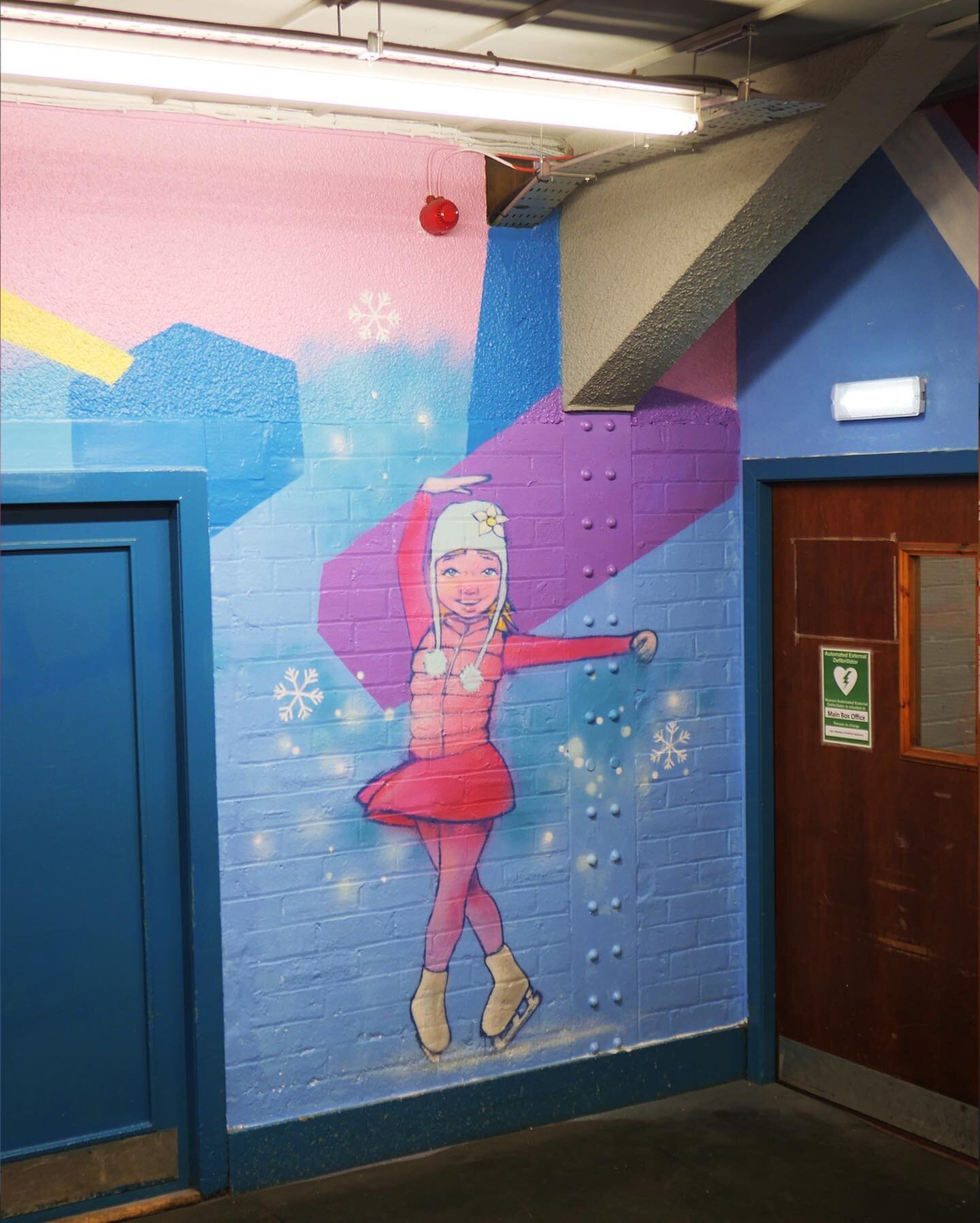 @murrayfield_ice_arena Boot Room Mural , fun piece mixing the styles @elphone &amp; @trenchone .
#murrayfield 

#edinburgh #mural #iceskating