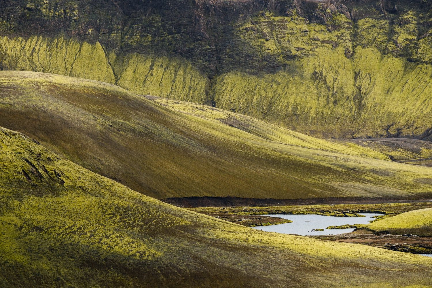Compressed layers of volcanic terrain near Langisjór in the Icelandic Highlands captured with the Sigma 100-400mm