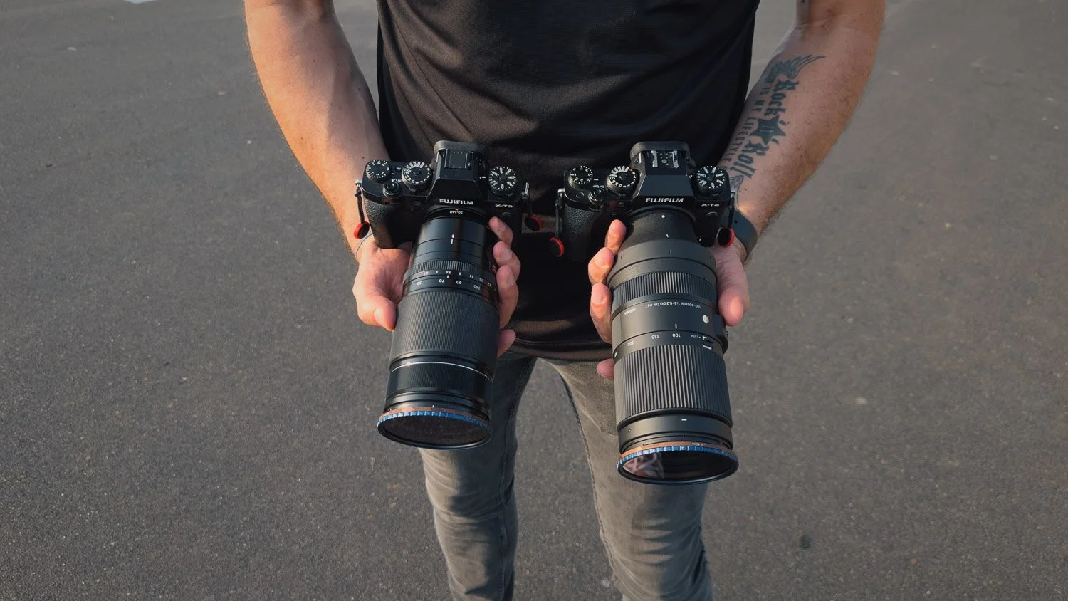 fujinon 50 140mm f2 8 vs sigma 100 400mm fuji x mount size comparison