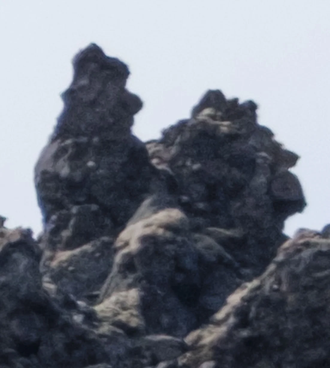 The same 100% crop after correcting chromatic aberration along the high-contrast rock edges.