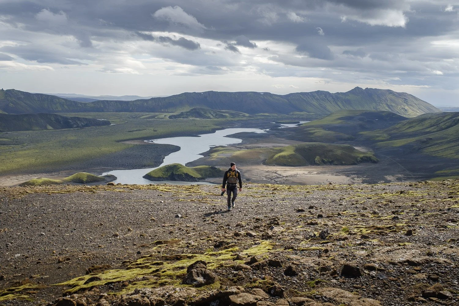 Andrea Livieri walking in the area of Langisjór photographed by Sabrina Tosato