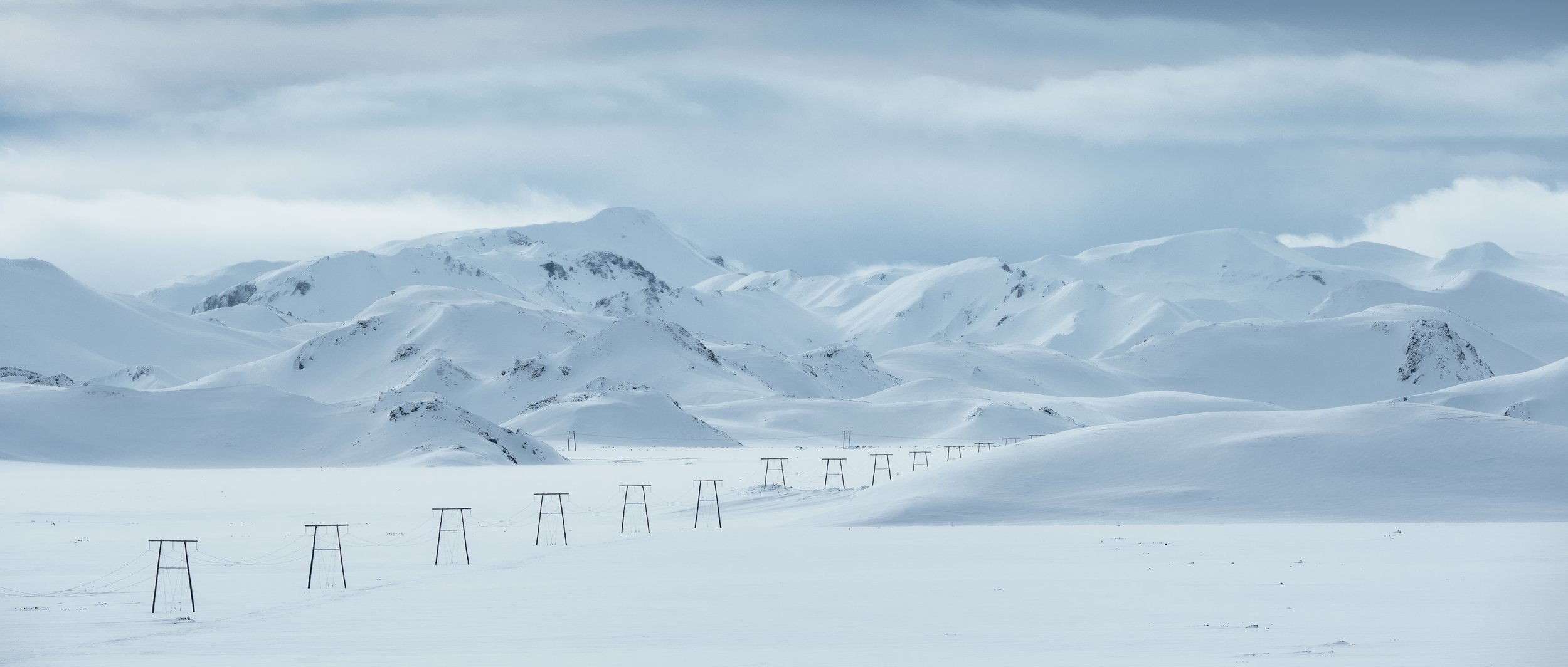 paisagem de inverno nas terras altas da islândia