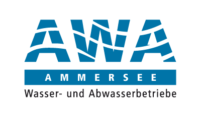 AWA Ammersee logo with text "Wasser- und Abwasserbetriebe" in blue and black.