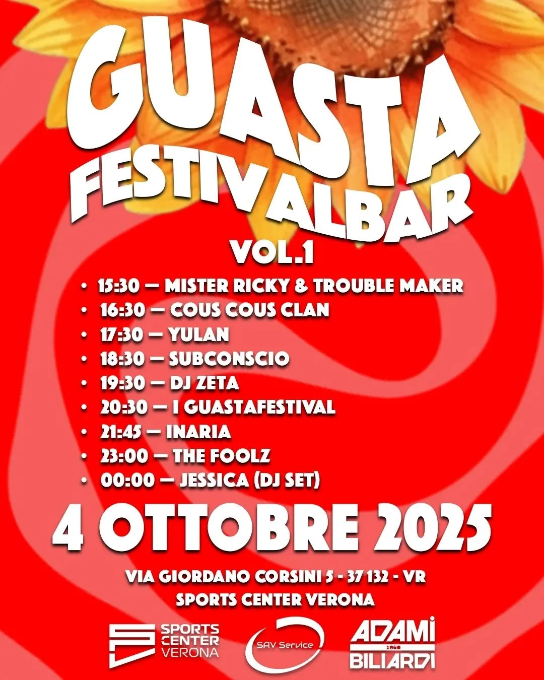 🔥 ECCO A VOI LA LINEUP 🔥

👉 Compila il modulo tramite il link in bio per garantirti l&rsquo;accesso al festival.
I posti sono limitati per ragioni di sicurezza &mdash; muoviti ora!

With love 

Il GuastafestivalBar

⸻

INFO UTILI

📅 DATA
04-10-20