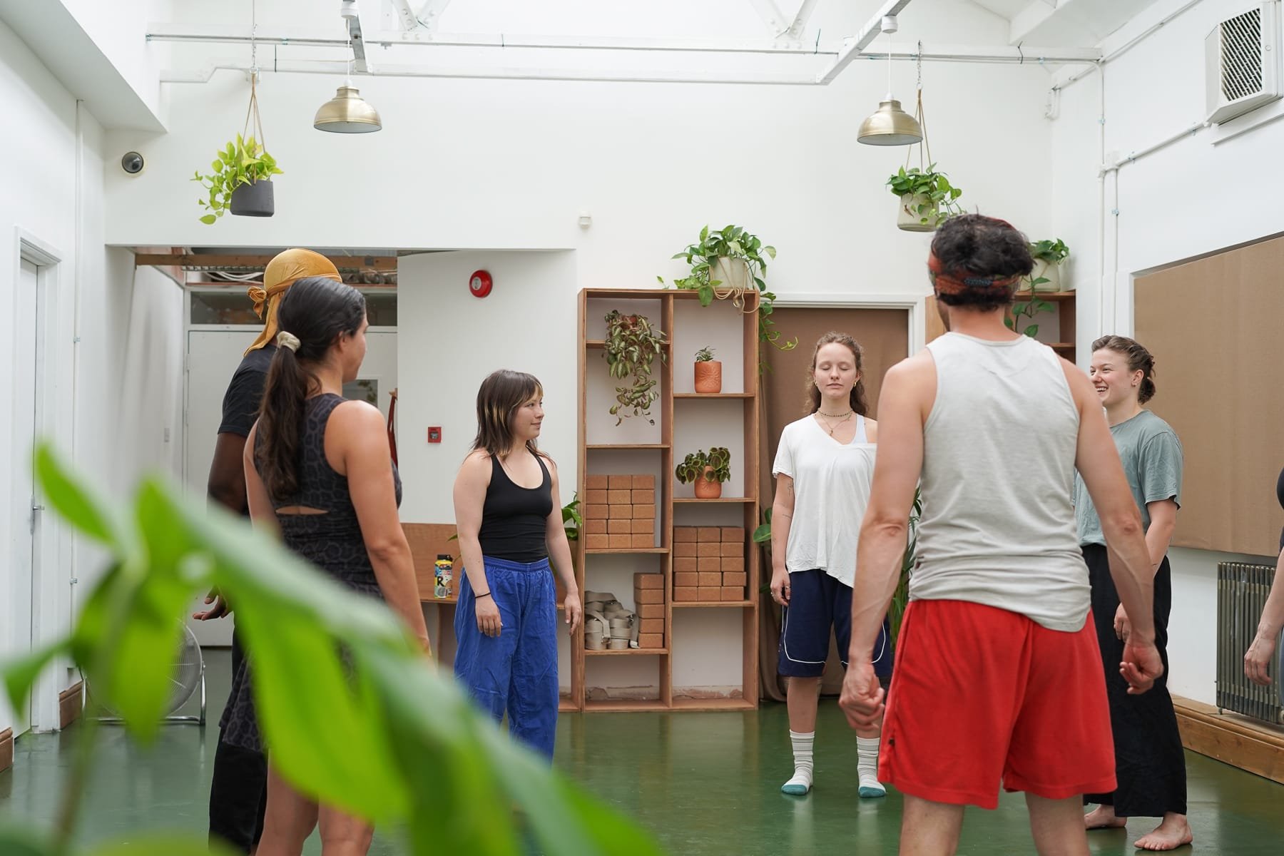 dancers breathing in circle sunroom community sauna baths