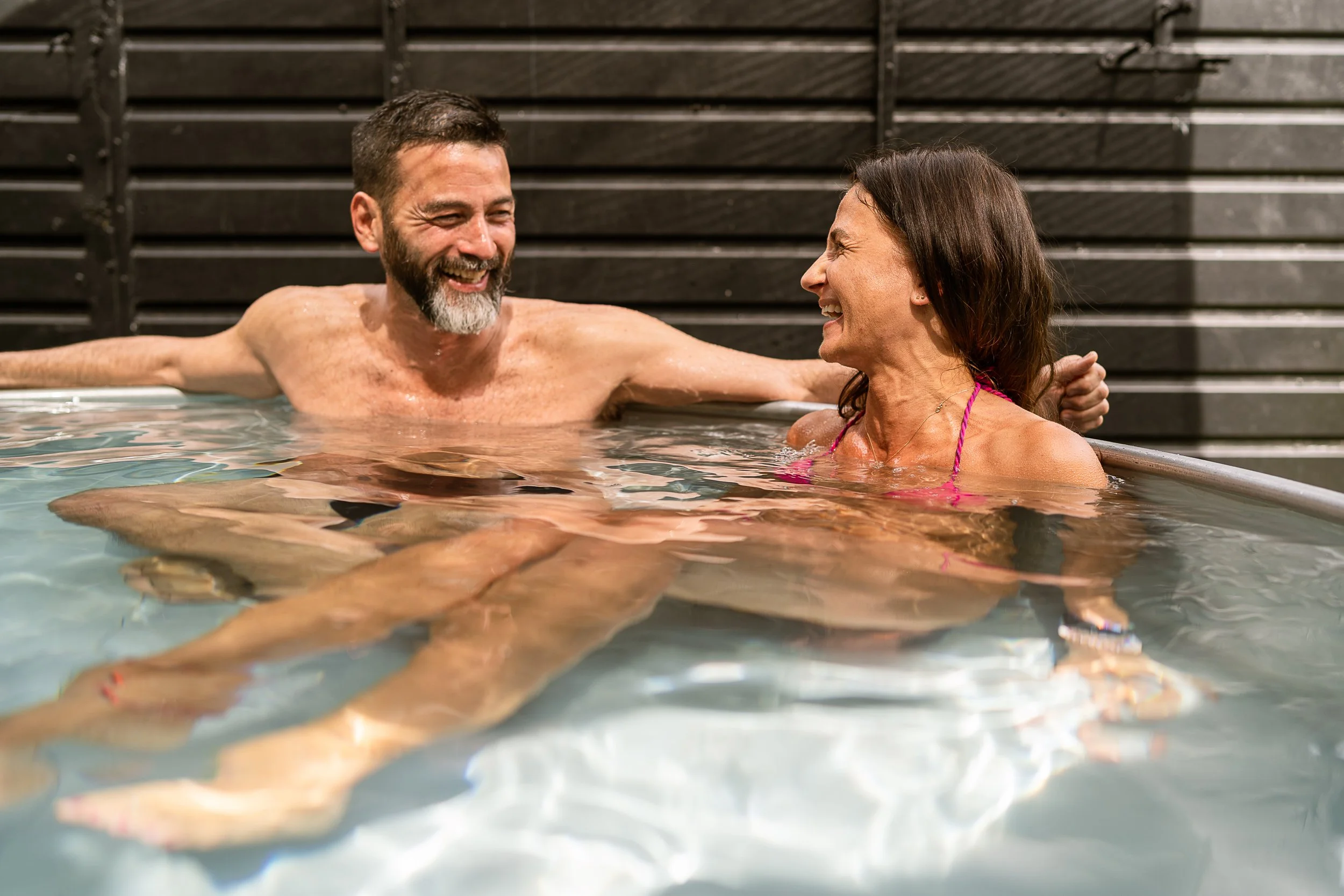 bathers enjoying the cold plunge hackney wick community sauna baths