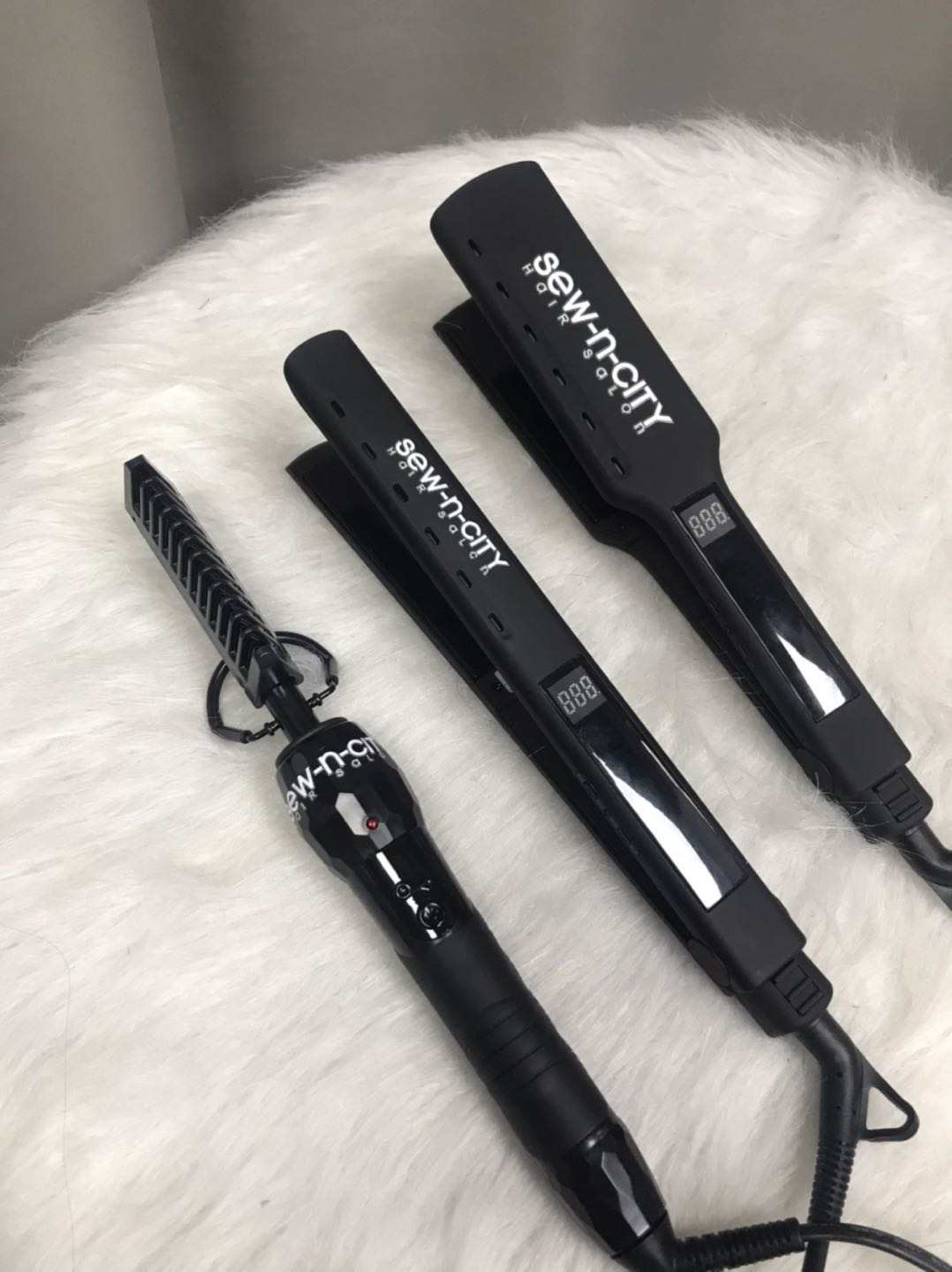 Sew-N-City Titanium Flat Iron And Hot Comb