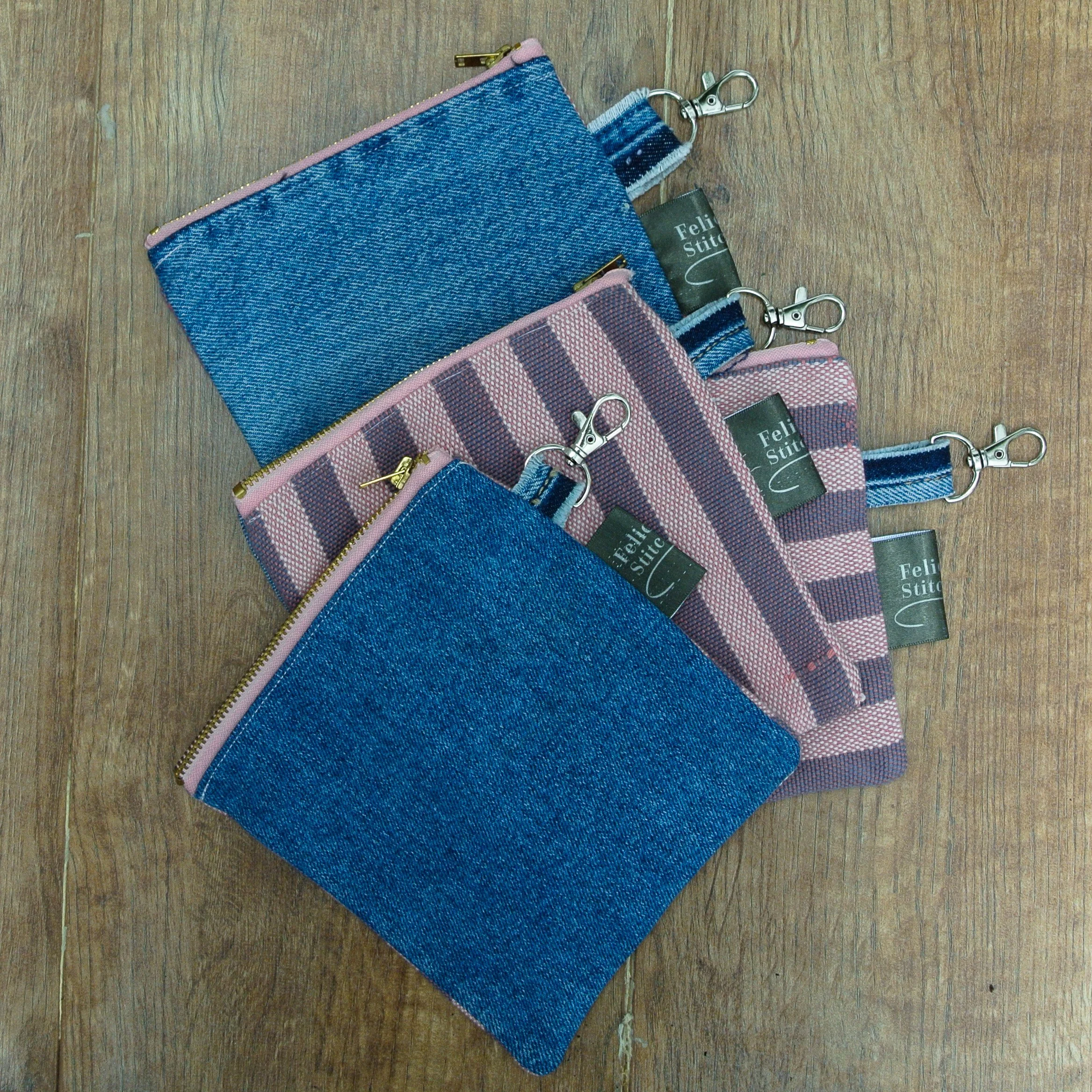 Pink/Purple Handwoven Stripe Zipper Pouch