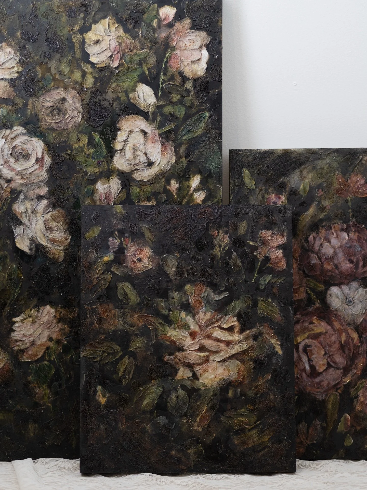 The Garden That Made Her 🌿 is finally yours. This series is so special to me. It reflects the transformation of early motherhood&mdash;fragile, dark, and luminous all at once. Through layered earthy florals, the work explores life, loss, and renewal