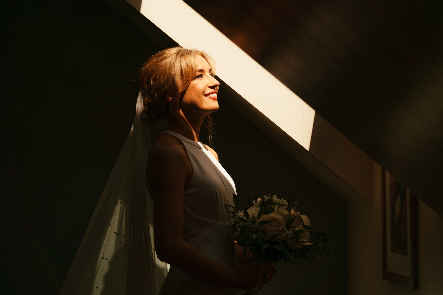 Bride in window