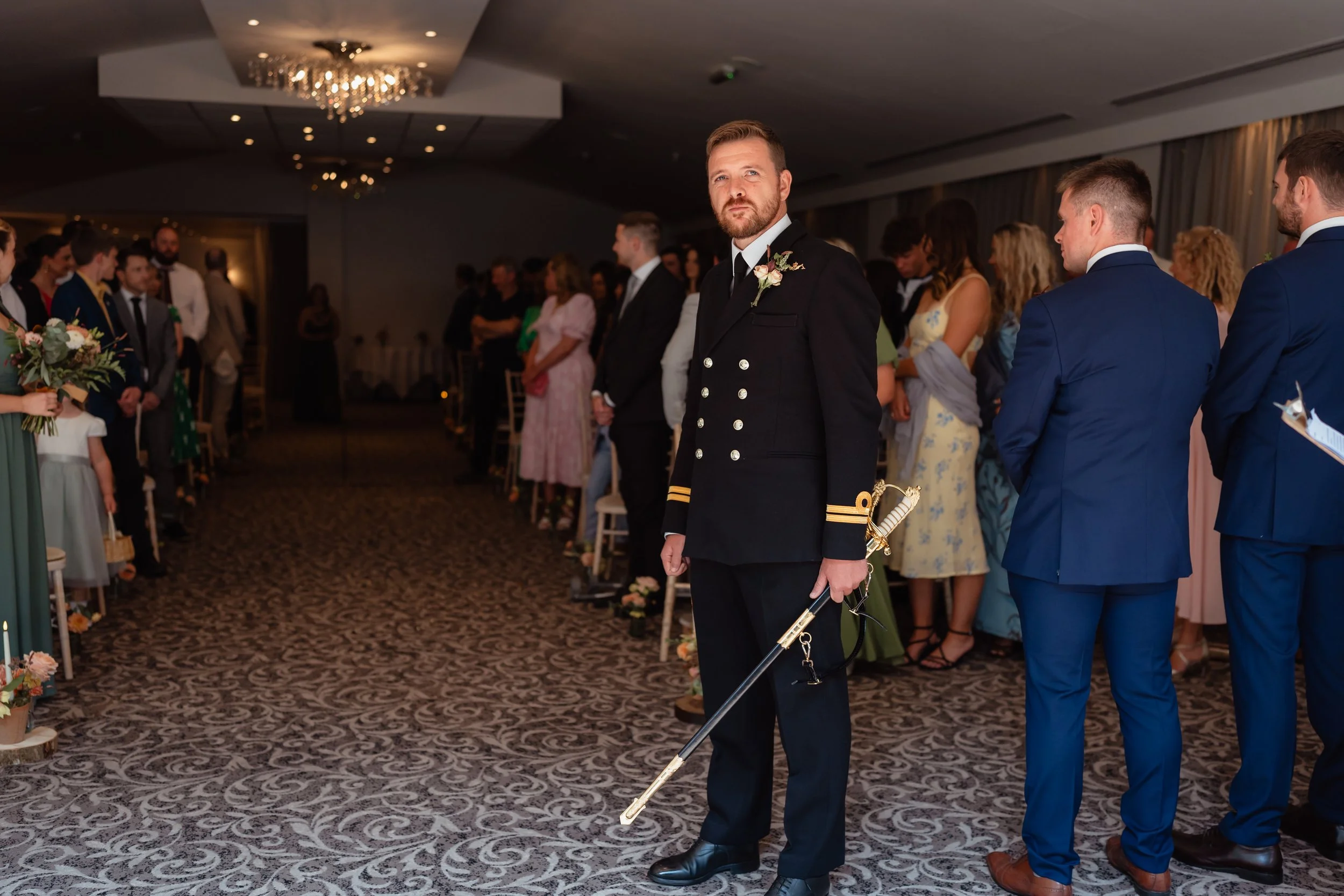 Royal Navy groom at ceremony