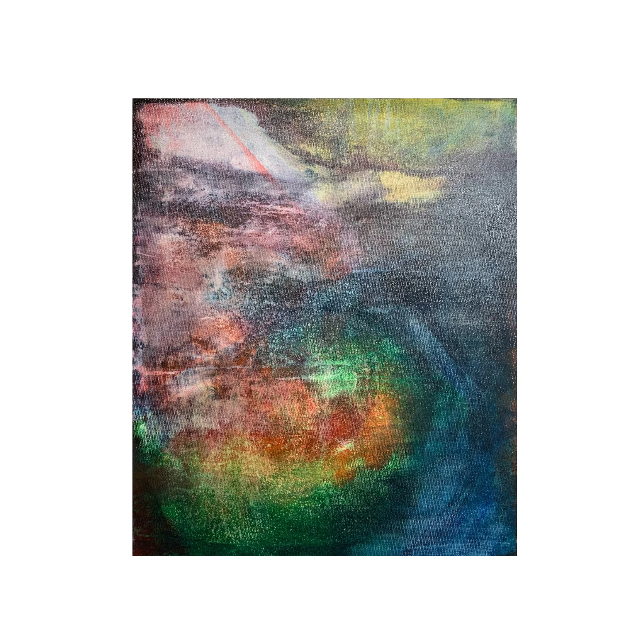 Space/Time continuum, 2025,
24 x 20 inches,
Acrylic on canvas,
Artist: Ellen Hosafros