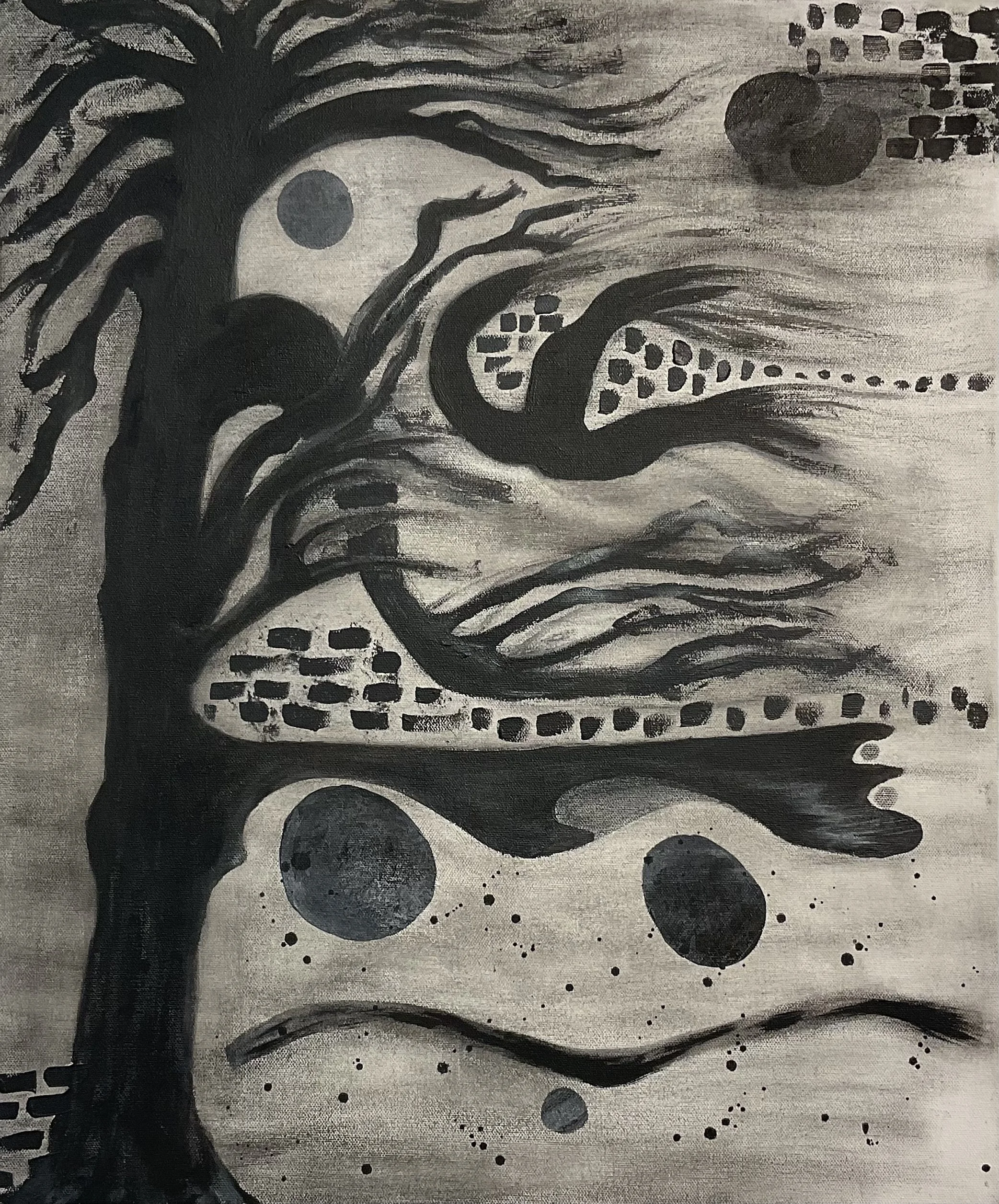 Cynthia Alicea,
Into the darkness, 2026
24 inches x 20 inches,
Acrylic on canvas