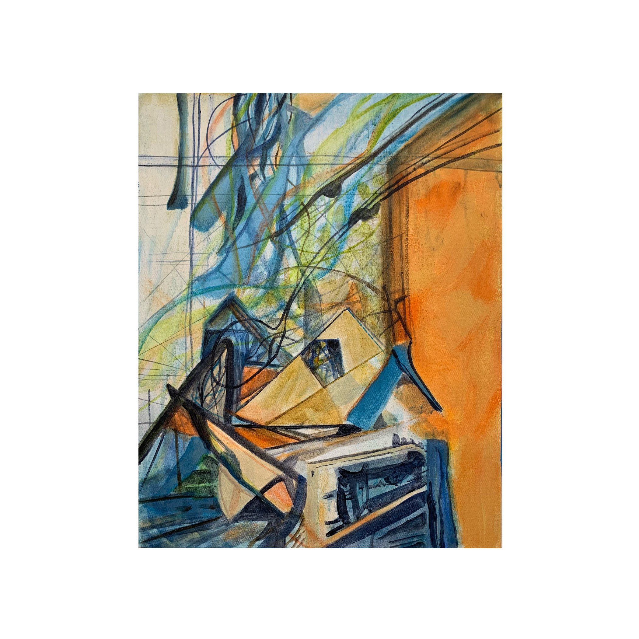 Earthquake, 2025,
20 x 16 inches,
Acrylic on canvas,
Artist: Linda DeRosa