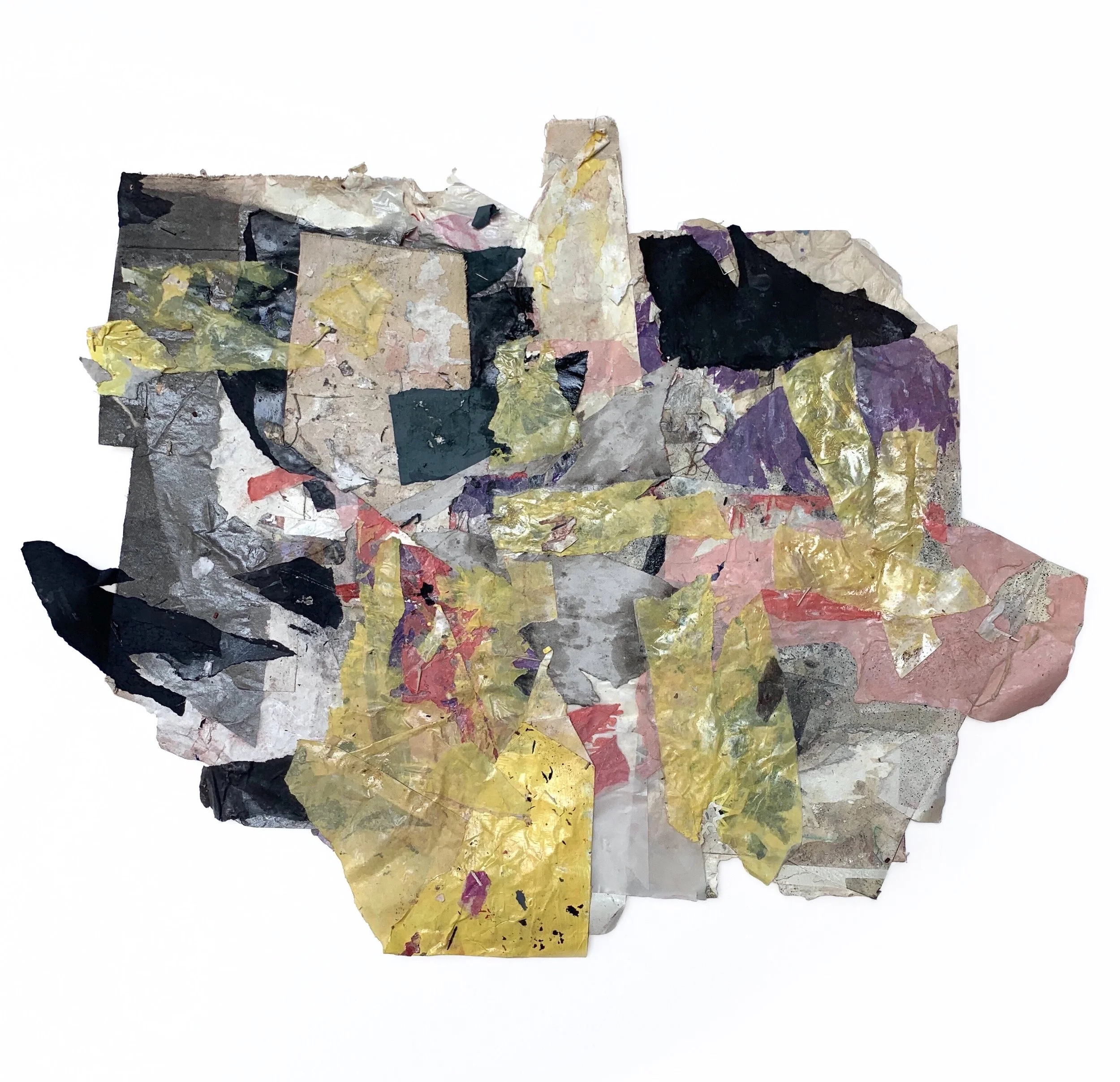 El recuerdo del café Arabe,
26 4/5 x 34 inches,
Oil, acrylic, spray paint, linseed oil, paper, canvas cutouts, on canvas,
2021