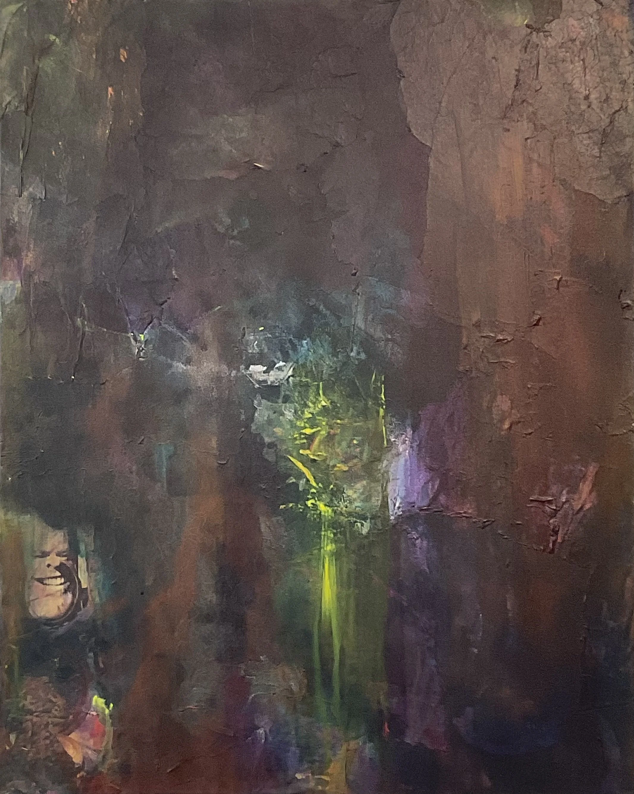 Michelle Martinez,
Dispirit, 2026,
30 inches x 24 inches,
Acrylic, collage on canvas