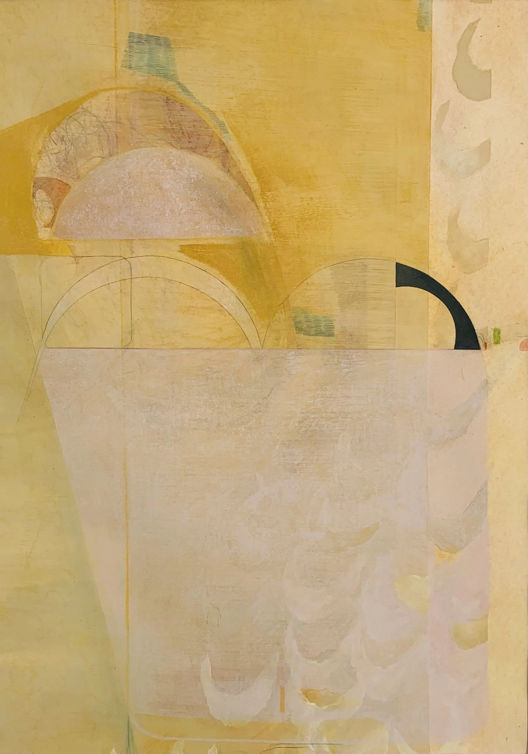 Shape of Lights I,
36 x 24 inches,
Acrylic, Chalk, Pencil on Paper,
2021