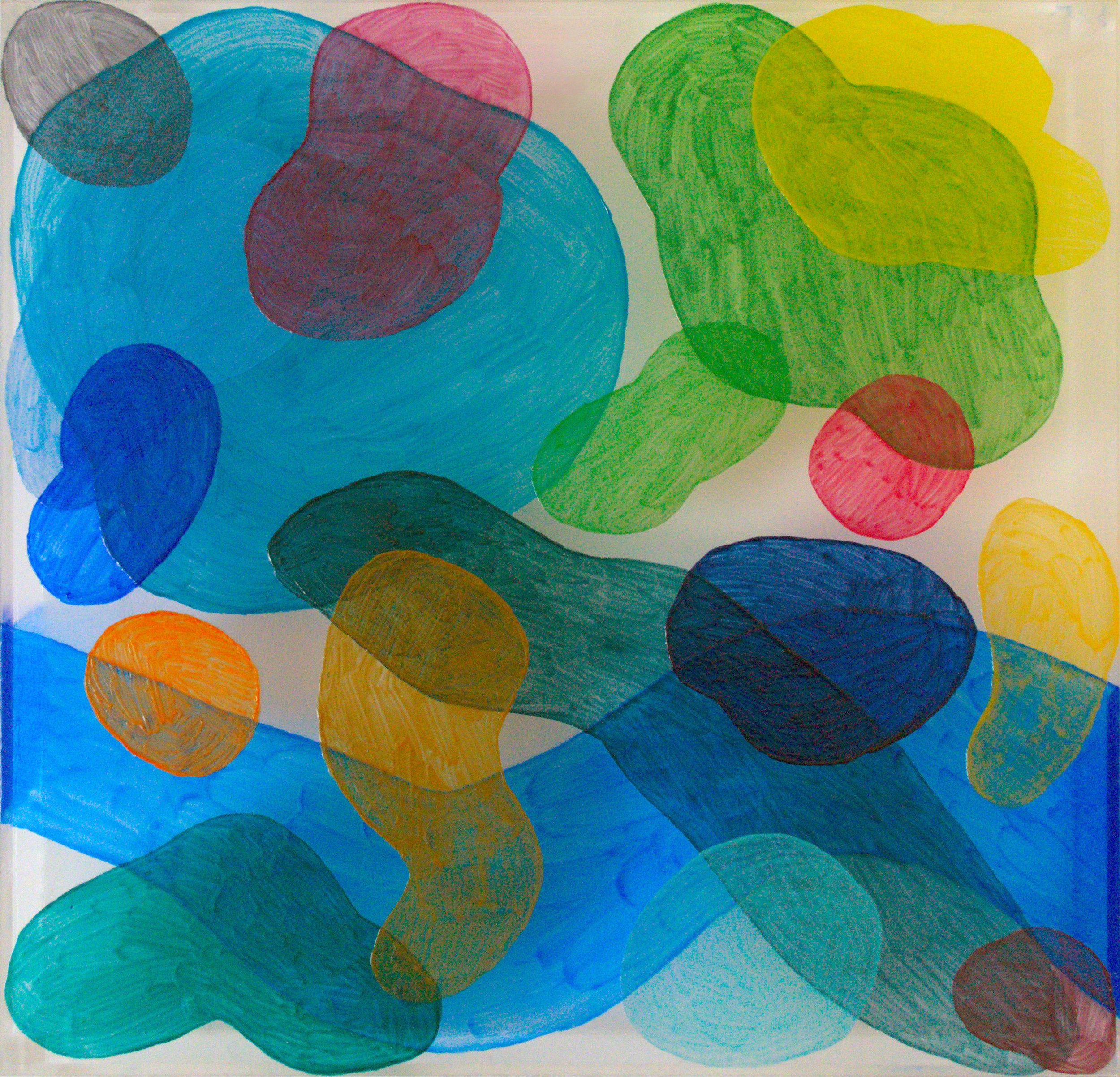 Star-forming Region,
15 7/10 x 15 7/10 inches,
Acrylic on Methacrylate,
2022