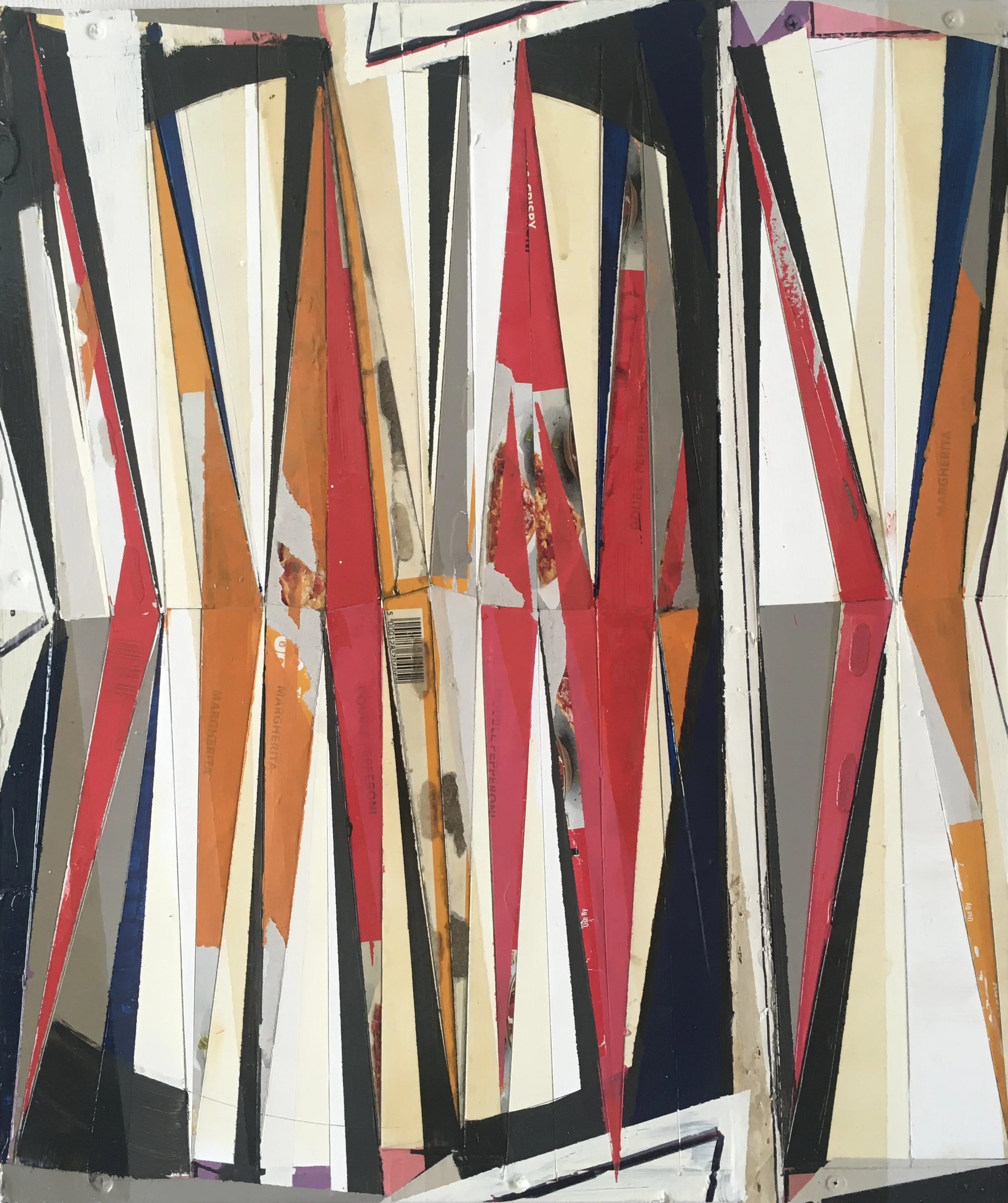 Space & Place #margeritasliced,
22 4/5 x 19 3/10,
Acrylic, Collage, Varnish, Ink, Gypsum on Plasterboard,
2020