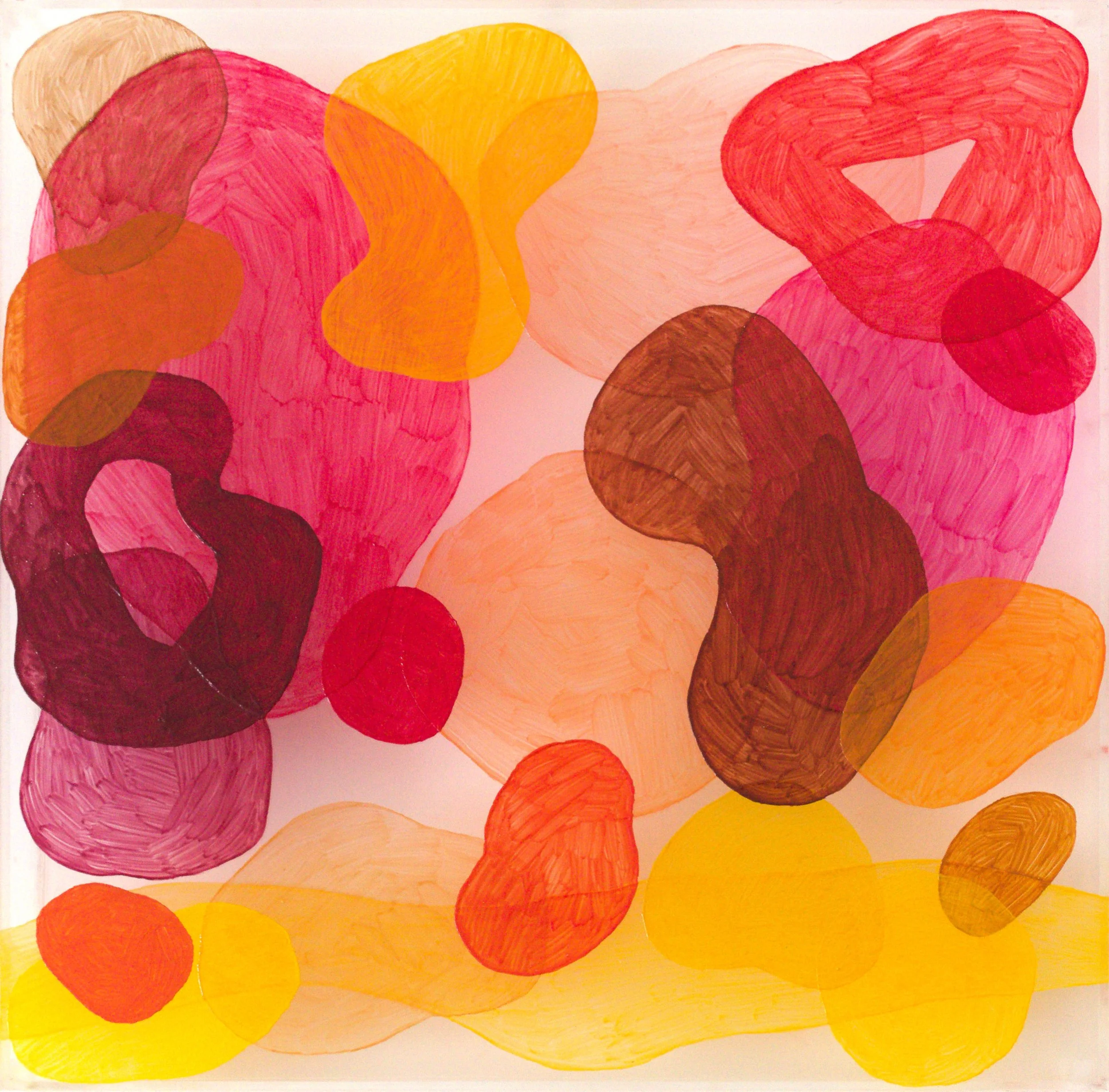 Origins,
19 3/4 x 19 3/4 inches,
Acrylic on Methacrylate,
2022