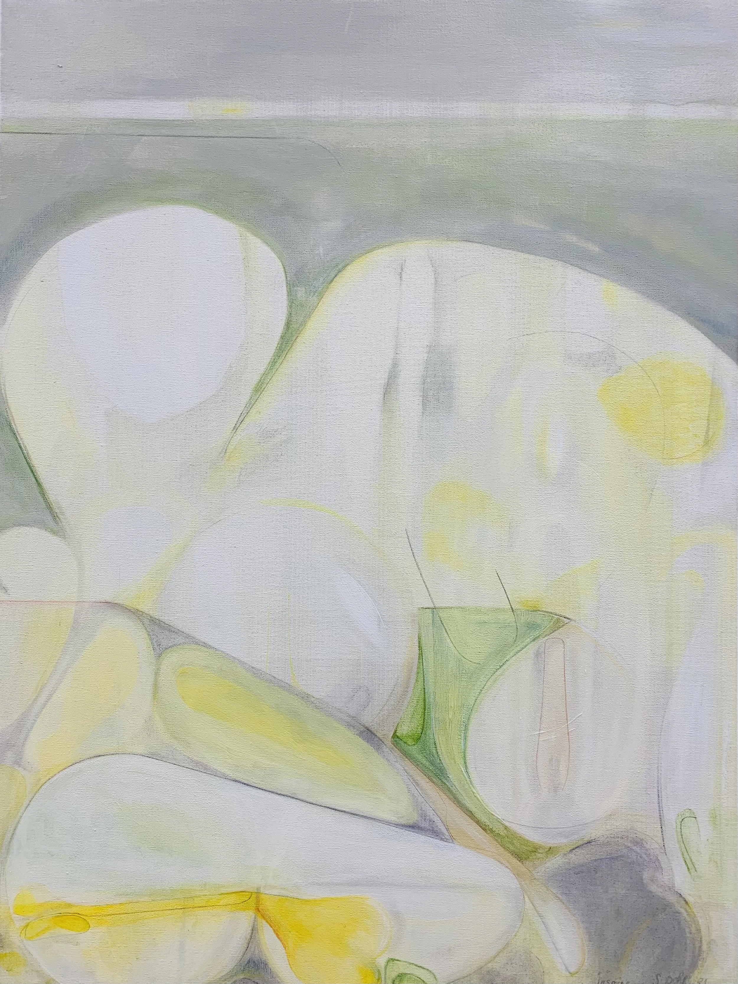 Jasmine,
31 1/2 x 23 3/5 inches,
Acrylic, Chalk, Pencil on Canvas,
2021