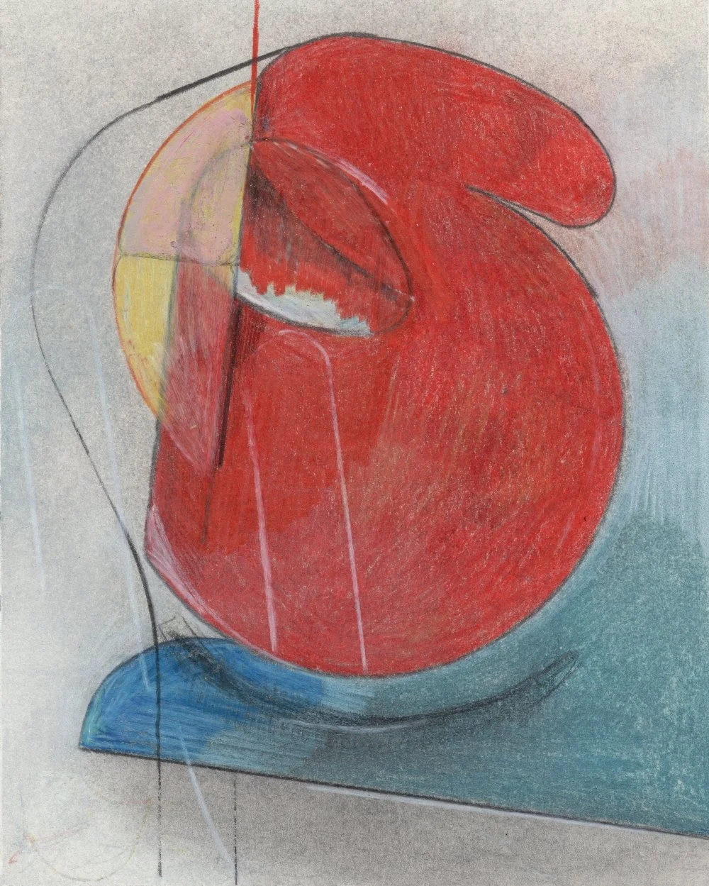 Opened/Sunset
5 x 6 inches
Pencil, crayons, graphite, on paper
2021